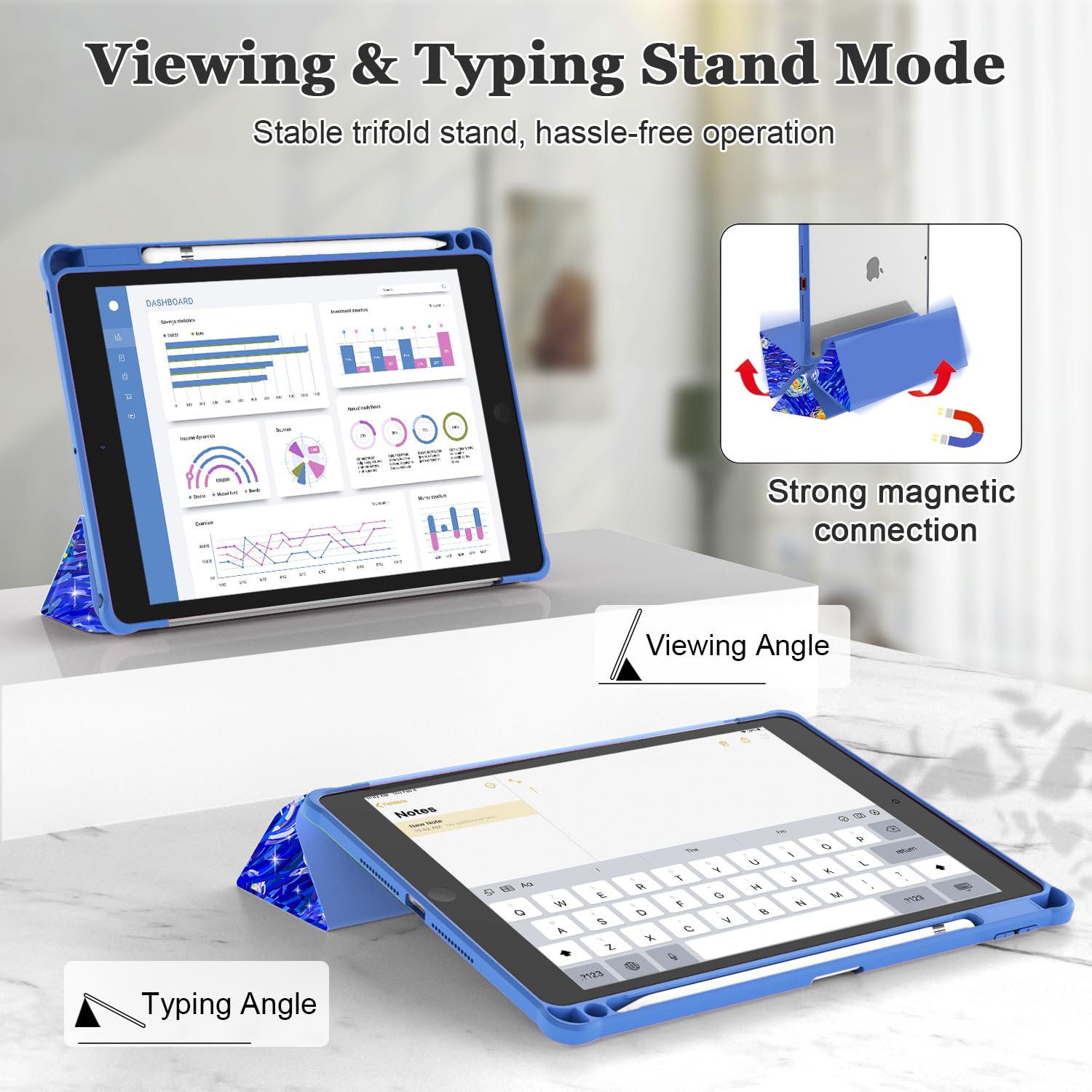 Okp For Ipad 9Th/ 8Th/ 7Th Generation Case (2021/2020/2019), Ipad 10.2 Inch Cases With Trifold Stand, Slim Ipad 9/8/7 Gen Cover