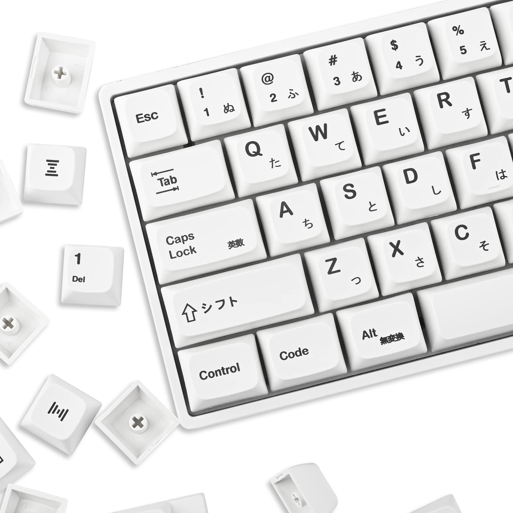 Guffercty Kred Gtsp 135 Key Japanese White Keycaps 65 Percent Xda Keycap Set For 60 Percent Tkl Keyboard For Cherry Mx Gateron K