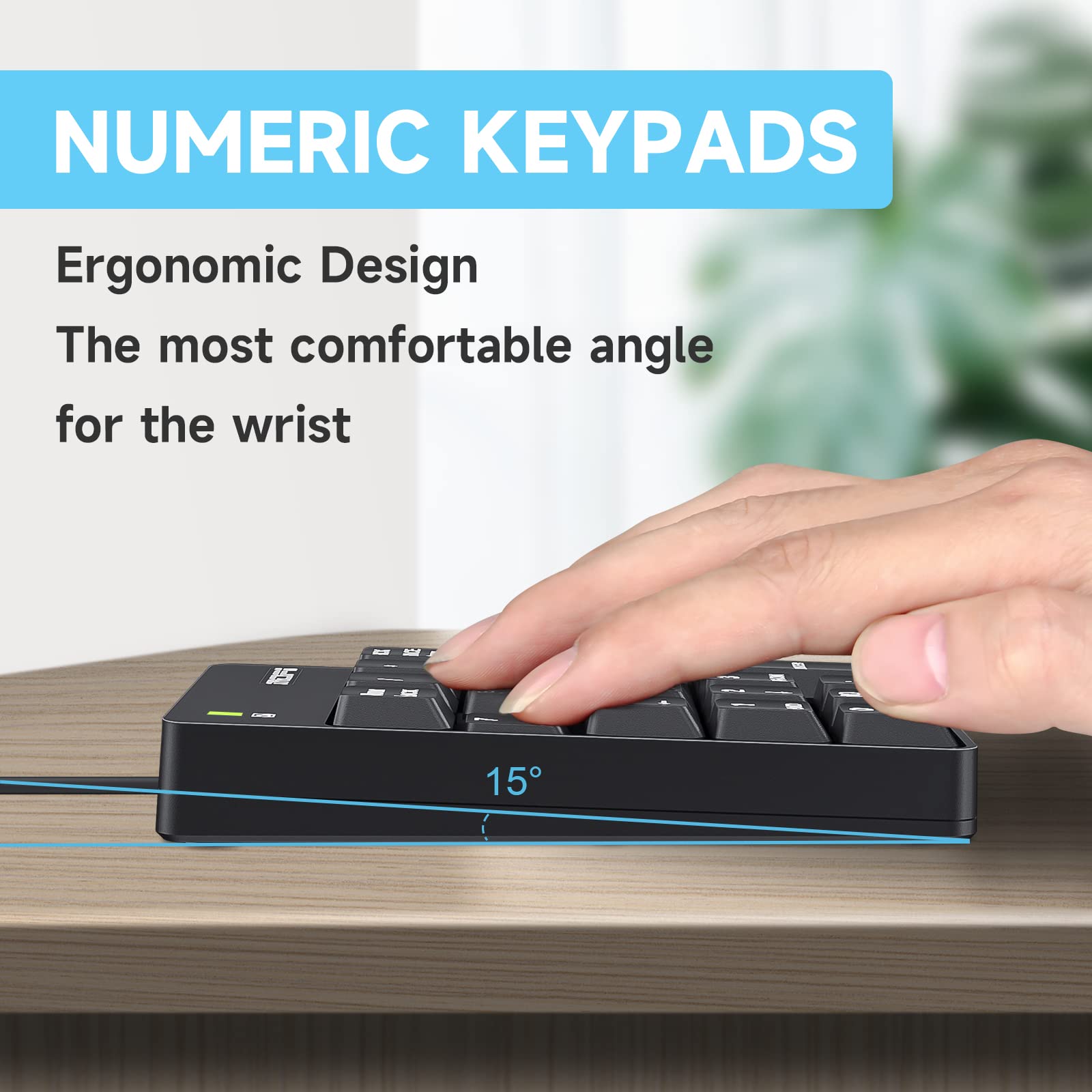 Mofii Wired Number Pad Numeric Keypad Silent 19 Keys Usb Numpad, Portable Financial Accounting Keyboard 10 Key For Laptop/Comput