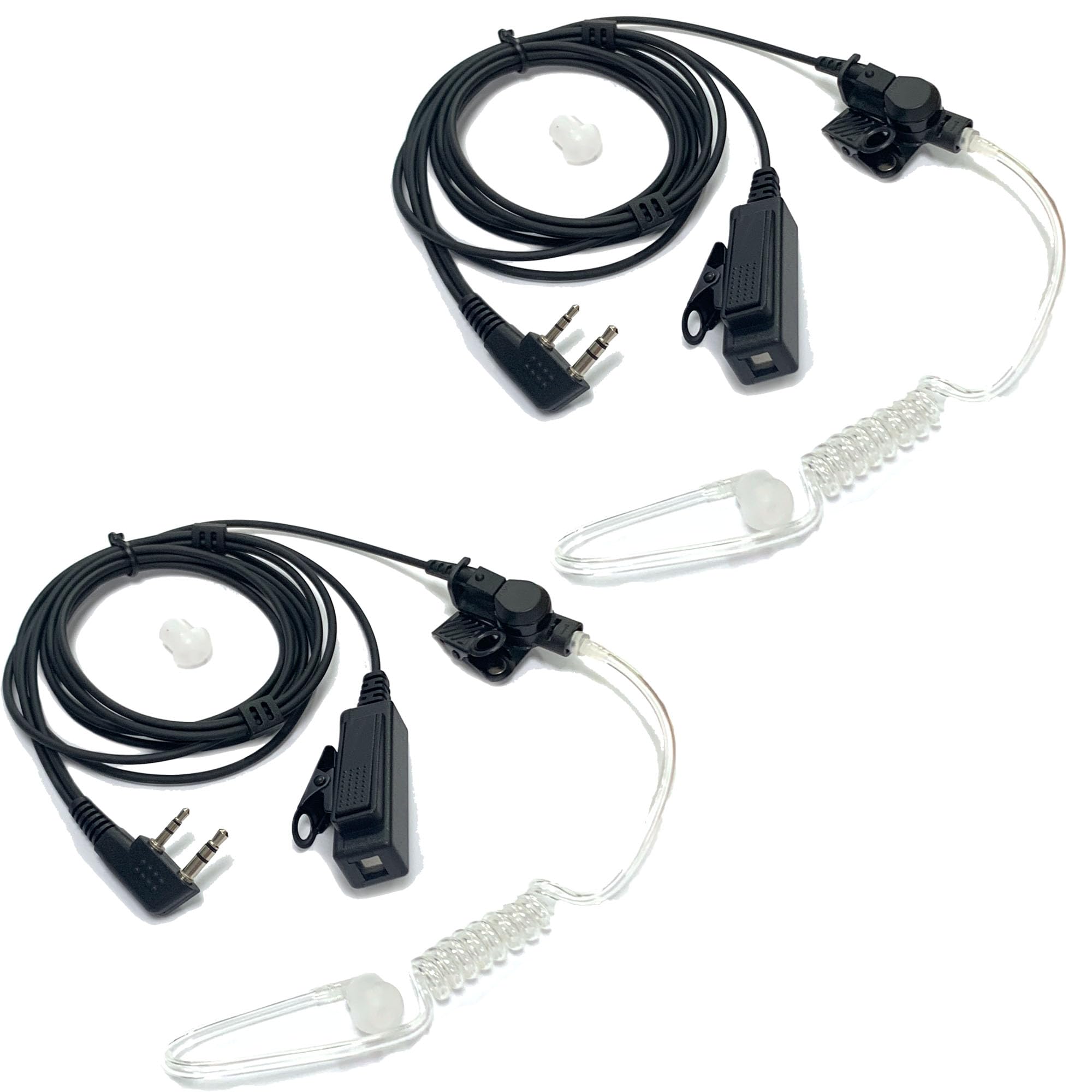 Samcom Walkie Talkie Surveillance Acoustic Tube Earpiece, 2 Wire Air Tube Headset With Mic For Two Way Radios, Hands Free Earpie