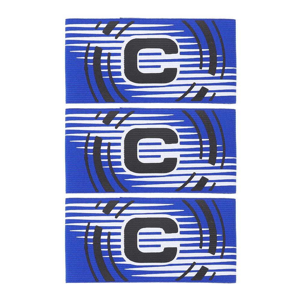 Luozzy 3Pcs Soccer Captain Armband Adjustable Football Basketball Player Armband Team Leader Armlets Elastic Arm Bands, Blue