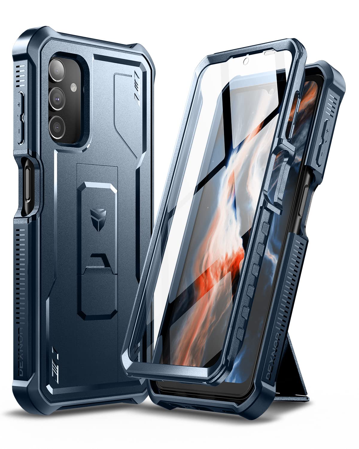 Dexnor For Samsung Galaxy A13 5G Case, [Built In Screen Protector And Kickstand] Heavy Military Grade Protection Shockproof Prot