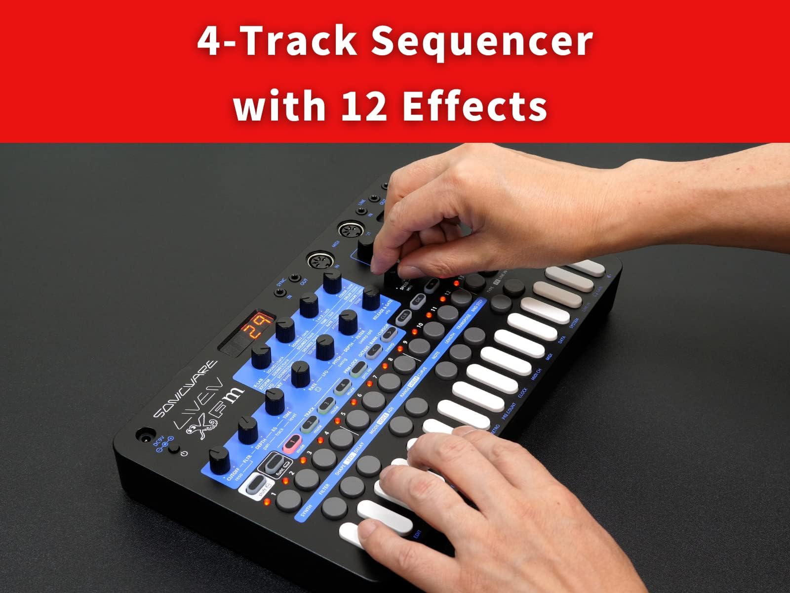 Sonicware Liven Xfm [Fm Synthesizer Groove Box] 3 New Fm Engines With 4 Track Sequencer