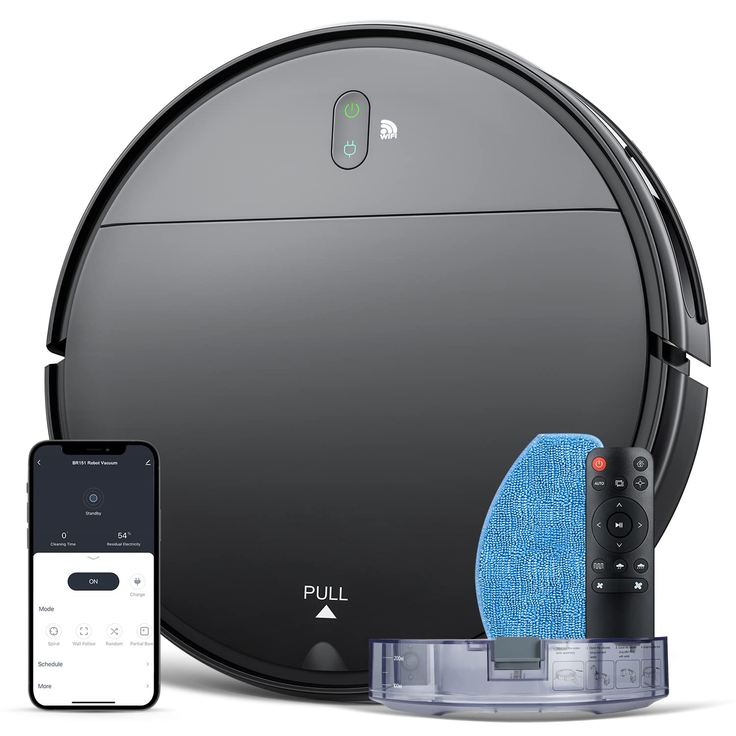 Robot Vacuum And Mop Combo, Wifi/App/Alexa, Robotic Vacuum Cleaner With Schedule, 2 In 1 Mopping Robot Vacuum With Watertank And