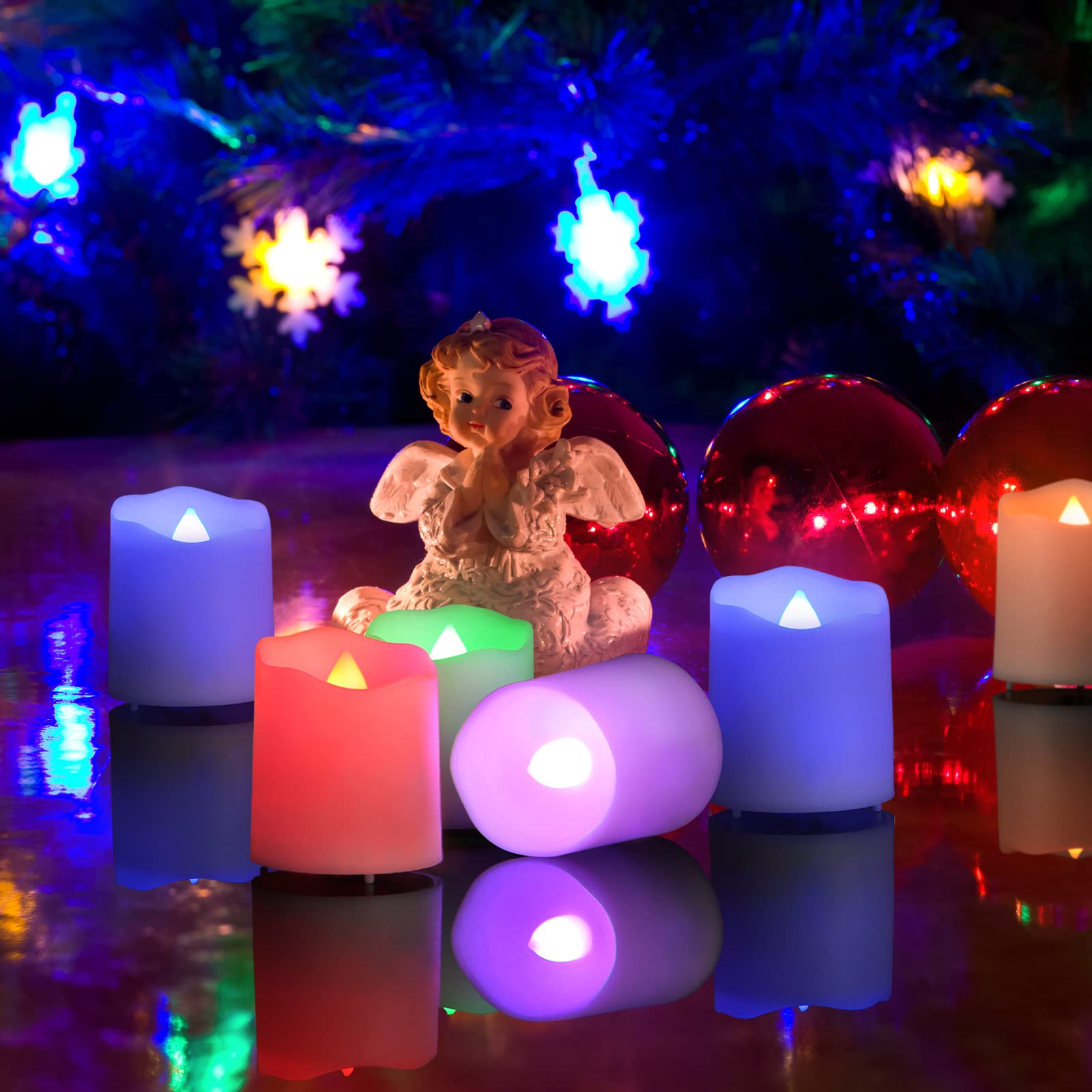 Freepower Rechargeable Color Changing Tea Lights Candles With Remote Battery Operated Flameless Votive Candles For Romantic,Fest