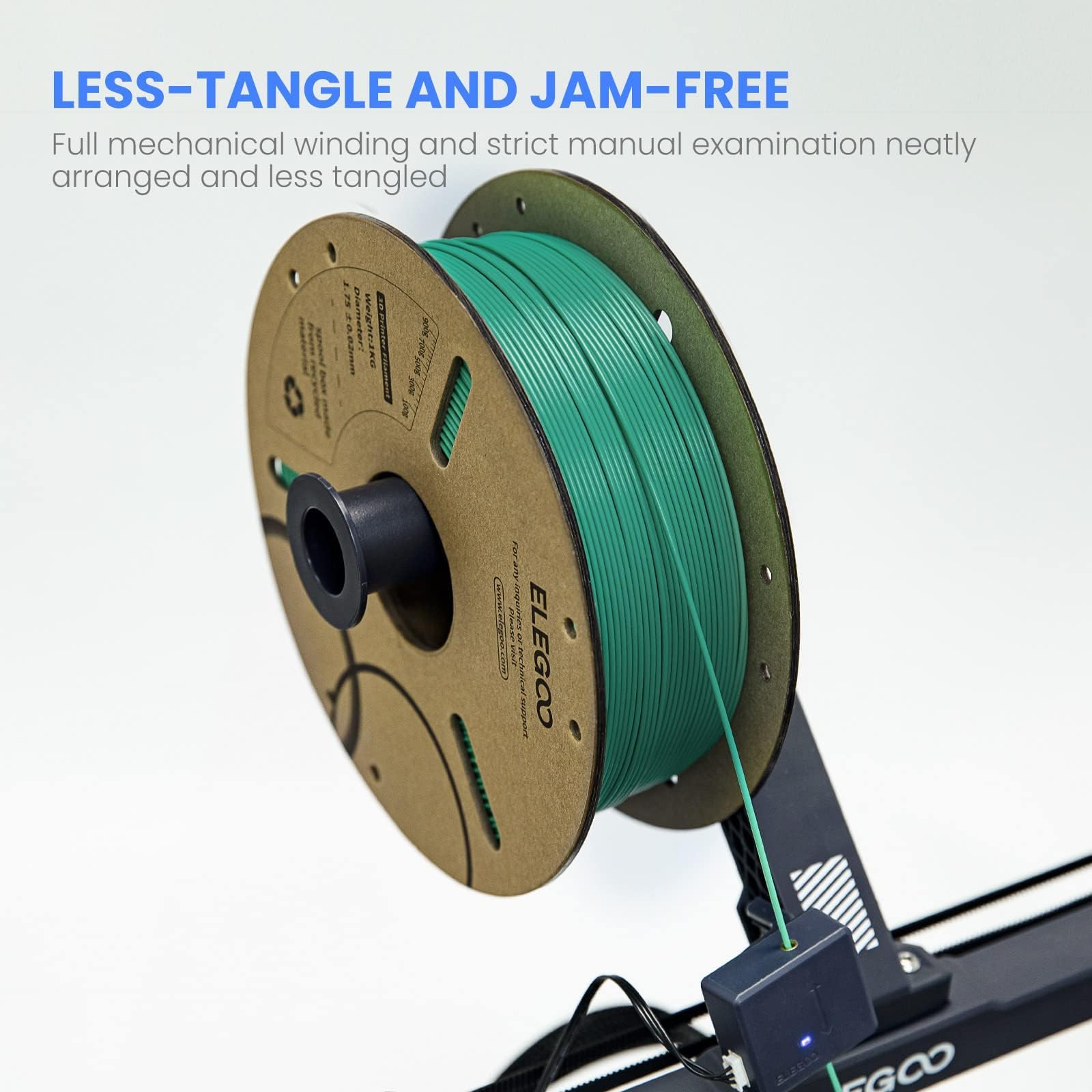 Elegoo Pla Filament 1.75Mm Black 2Kg, 3D Printer Filament Dimensional Accuracy +/  0.02Mm, 2 Pack 1Kg Cardboard Spool(2.2Lbs) 3D