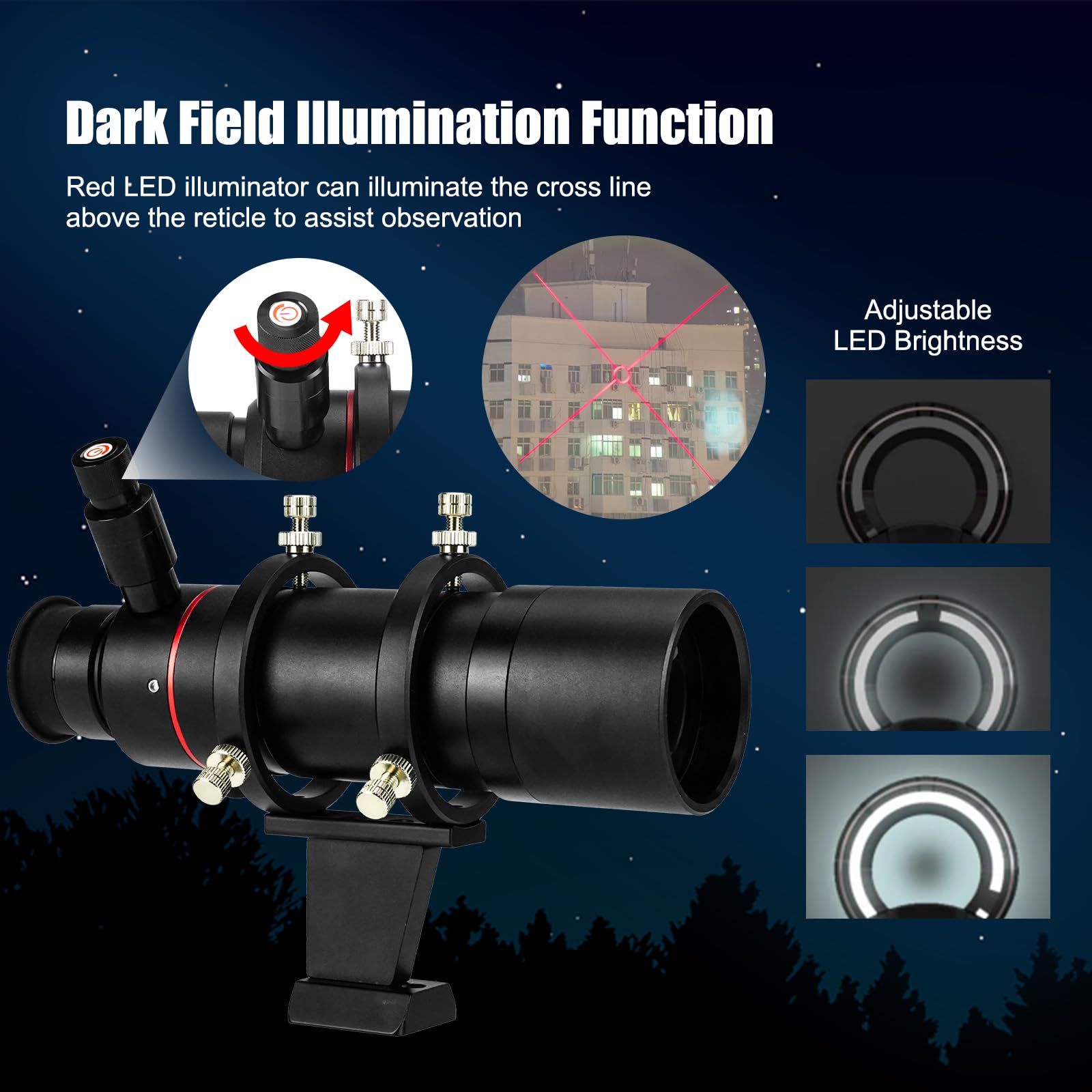 Svbony Sv208 Finder Scope, Straight-Through Corrected Image Fmc Lens With Illuminated, 8X50 Finderscope For Astronomical Telesco