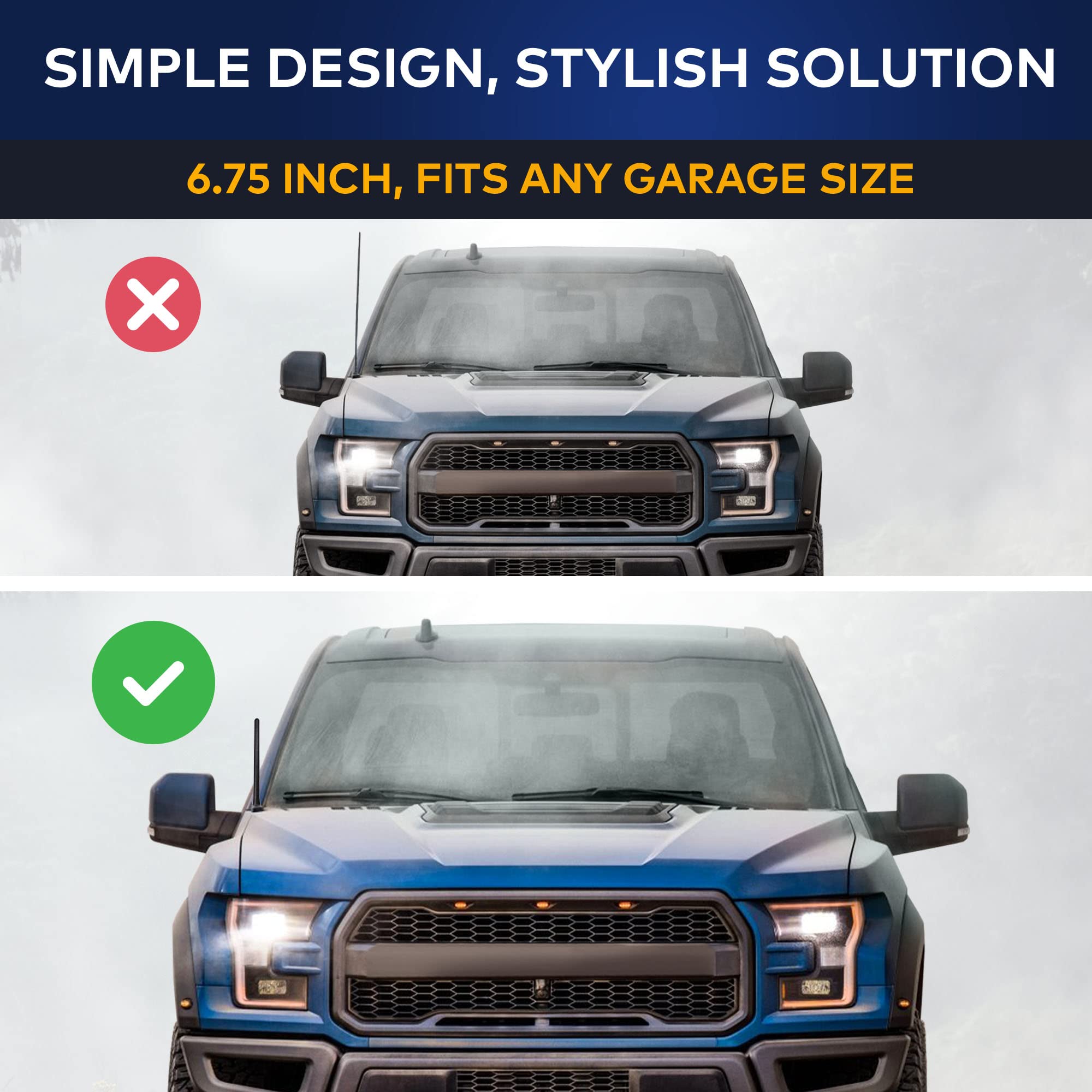 Antenna Mast For Ford F150 (2009 2024) | Highly Durable Premium Truck Antenna 6 3/4 Inch | Car Wash Proof Radio Antenna For Fm A