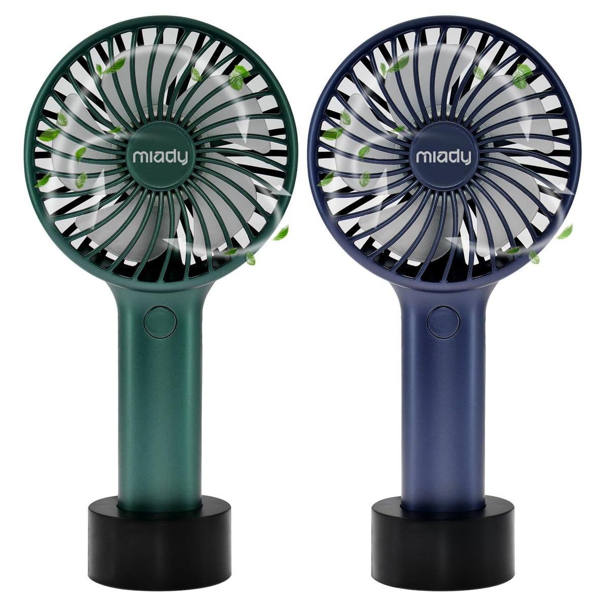 Upgraded 5000Mah Portable Handheld Fan 3 Speed Mini Usb Strong Wind 7 20 Hours Runtime Personal Electric Small Fan For Travel Office Outdoor (Dark Green+Navy Blue)
