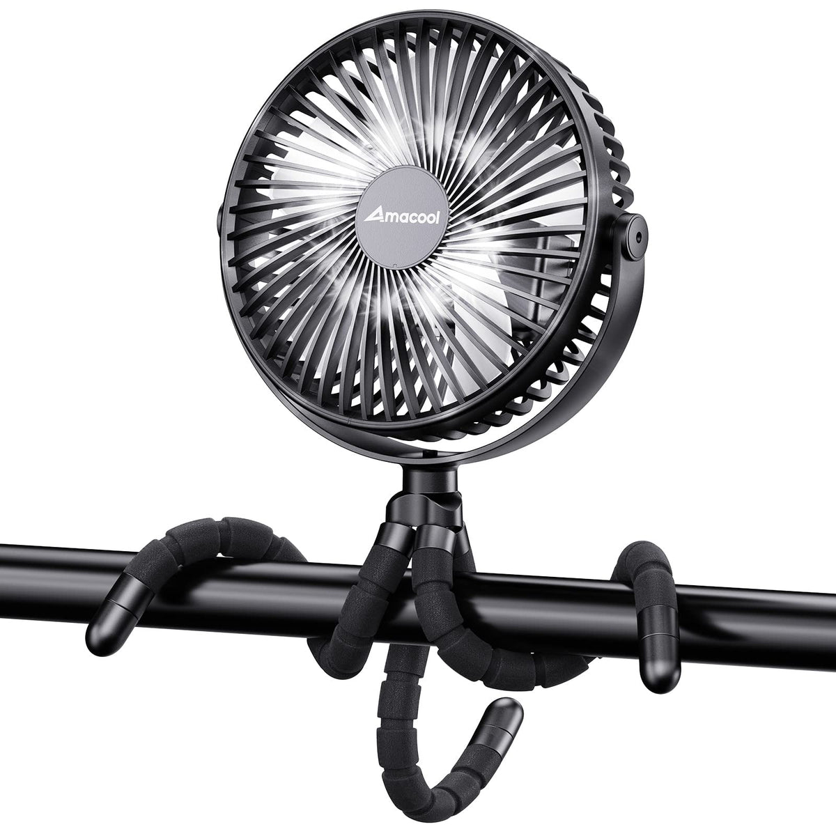 Amacool 10000Mah 7 Inch Battery Operated Clip On Fan Rotatable Usb Fan For Baby Stroller Outdoor Camping Tent Beach Treadmill Ca