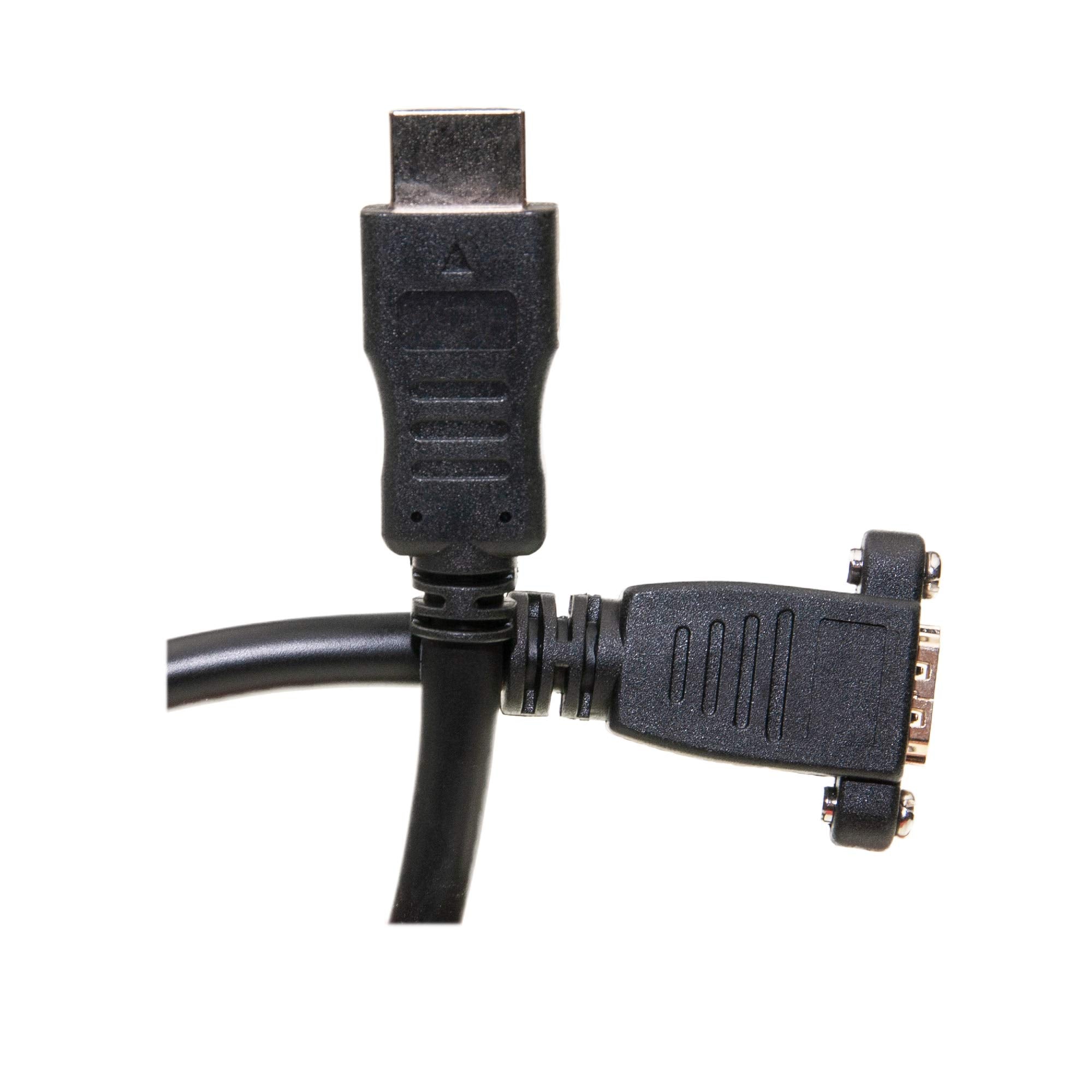 HDMI Extension Cable, High Speed with Ethernet, HDMI-A Male to Panel Mount HDMI-A Female, 28 AWG, 4K @ 30Hz, 10 Foot