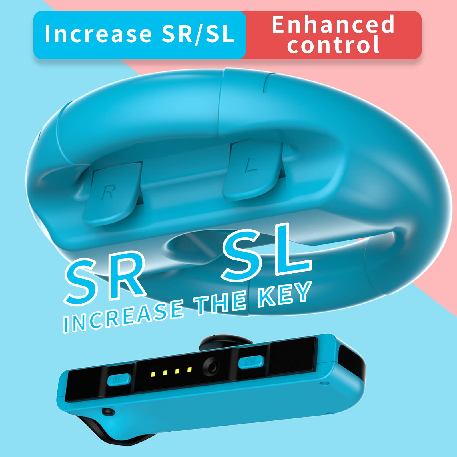 Tizopo 4 Pcs Steering Wheel Compatible For Nintendo Switch Wheel, Family Sports Party Pack Accessories Compatible With Switch Jo