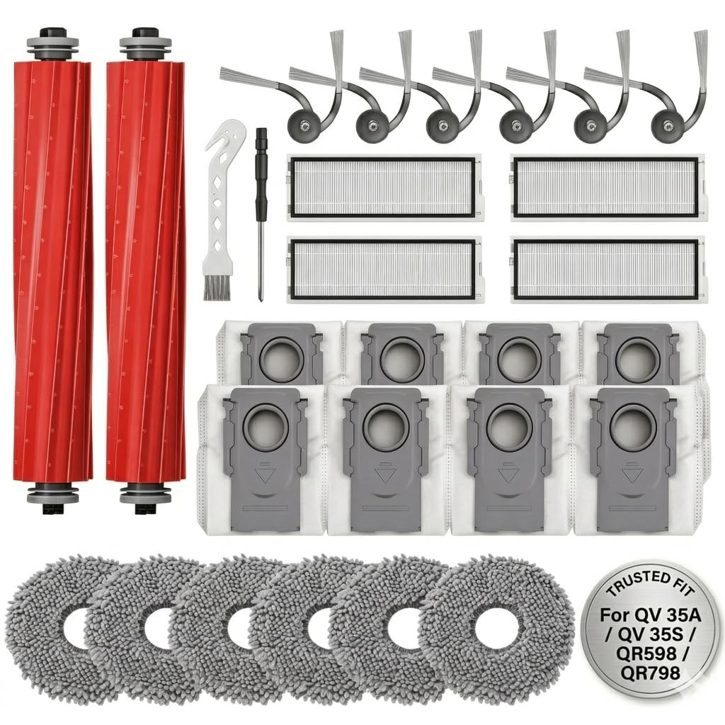 LOVECO Replacement Parts for Roborock QV35A QV35S Qrevo S Pro, 28 PCS