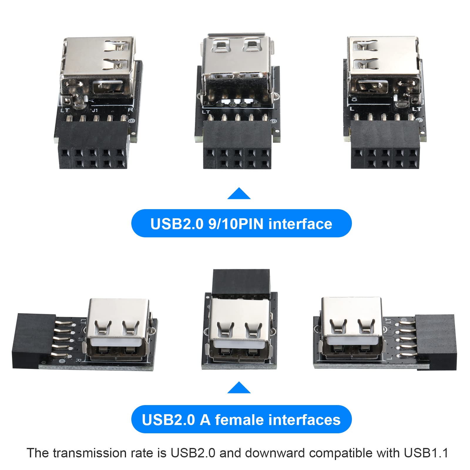 Mzhou Usb 2.0 9Pin/10Pin Front Panel Header Usb 9Pin To Type A Adapter