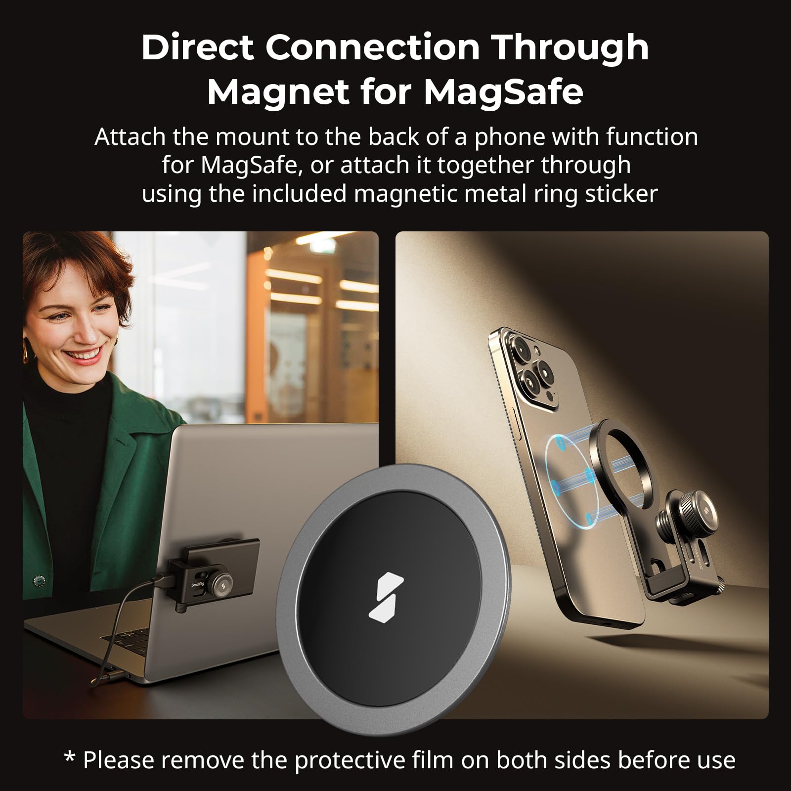 Smallrig Ssd Holder 2-In-1 Ssd Mount Bracket For Magsafe With Cold Shoe Cable Clamp, Compatible With 0.3-0.6In Thick Ssds For Sa