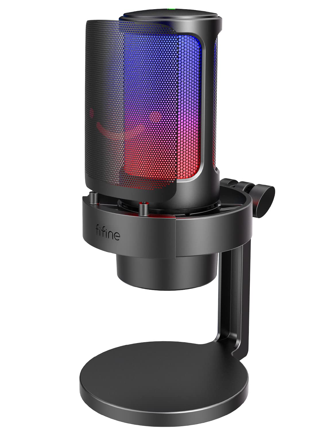 Fifine Gaming Microphone, Usb Pc Mic For Streaming, Podcasts, Recording, Condenser Computer Desktop Mic On Mac, With Rgb Control