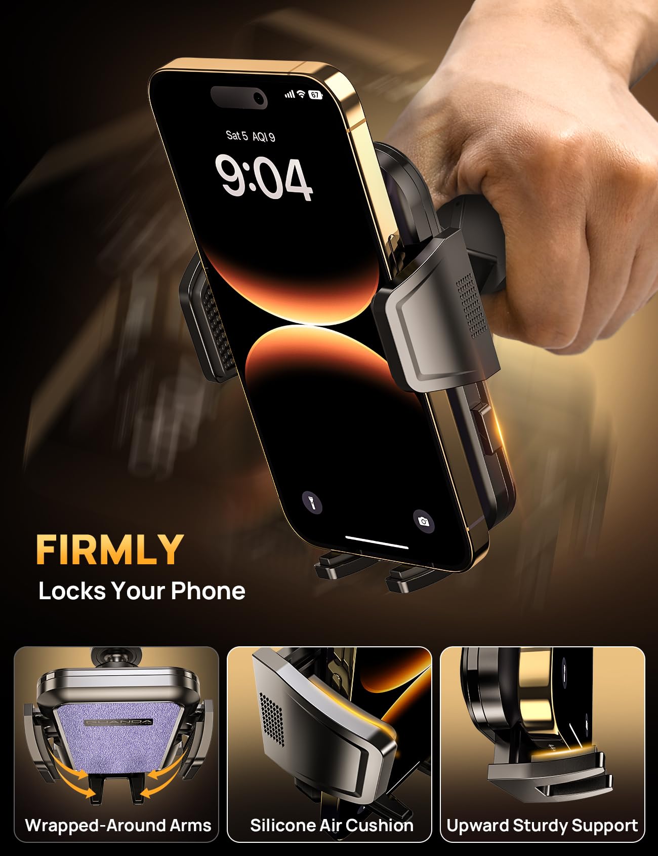 Cd Slot Phone Mount, Upgraded Car Phone Holder [Thick Cases Friendly], 360 Adjustable Universal Phone Mount For Car Cd Slot Moun