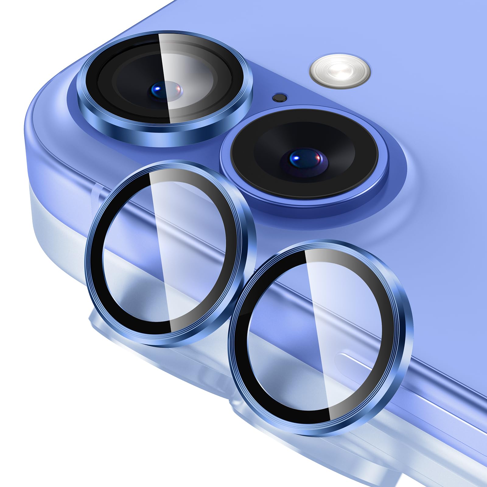 Tensea For Iphone 16 / Iphone 16 Plus Camera Lens Protector, 9H Tempered Glass Camera Cover Screen Protector, Hd Clear, Metal In