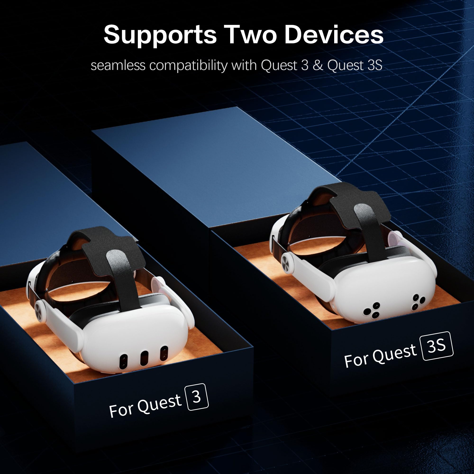 Head Strap For Oculus Meta Quest 3S Quest 3, Fashion Adjustable Comfort Enhanced Support Vr Headset Accessories Strap No Battery