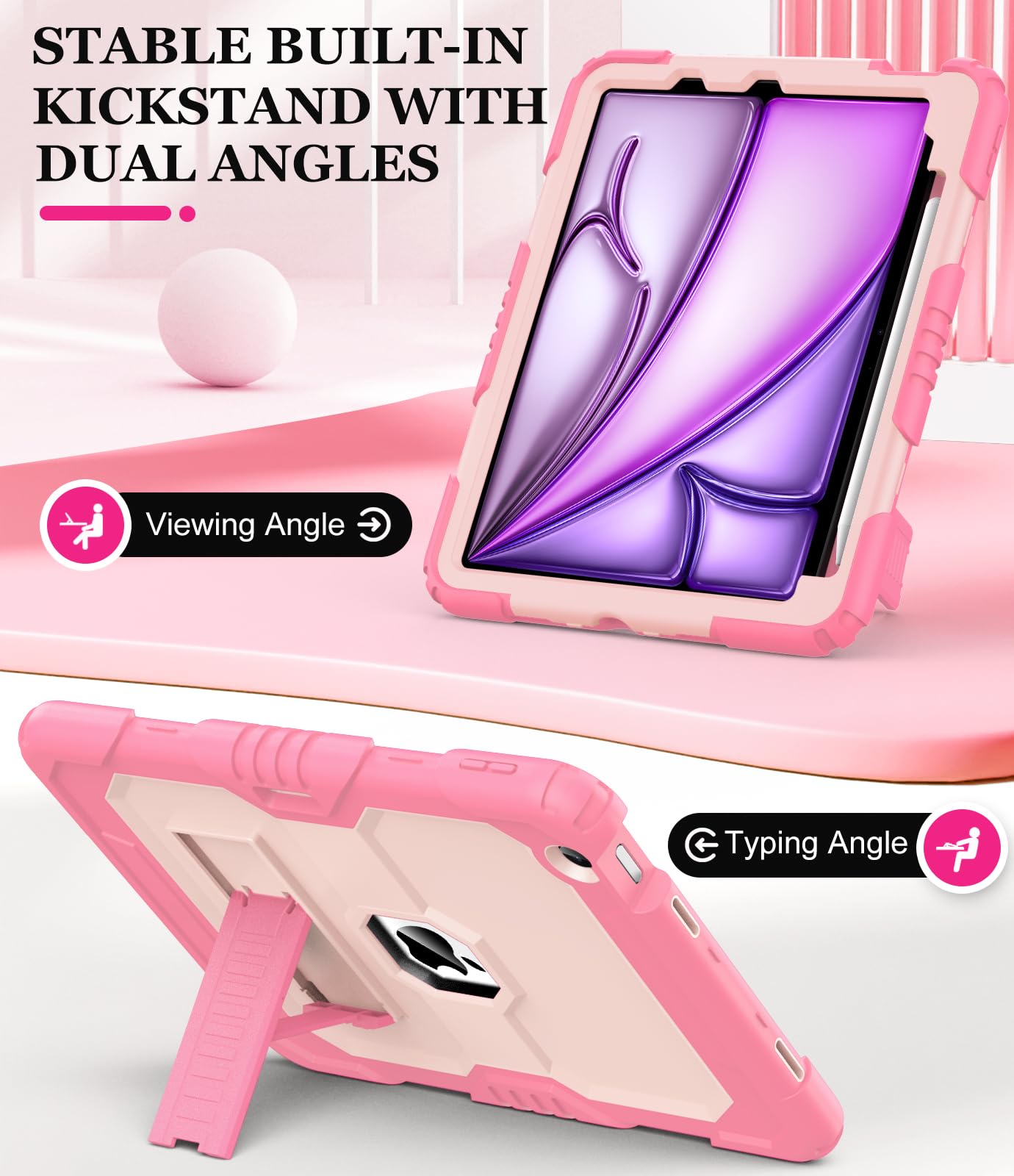 Okp Case For Ipad Air 11 Inch M2 2024 (Air 6Th), For Ipad Air 5Th/4Th Generation (2022/2020) 10.9'', Heavy Duty Rugged Air 6 5 4