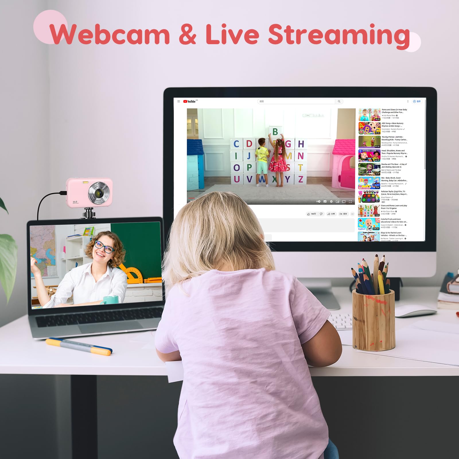 Digital Camera, Fhd 1080P Kids Camera 44Mp Point And Shoot Camera 16X Zoom Compact Small Photography Camera For Kids With 32G Ca