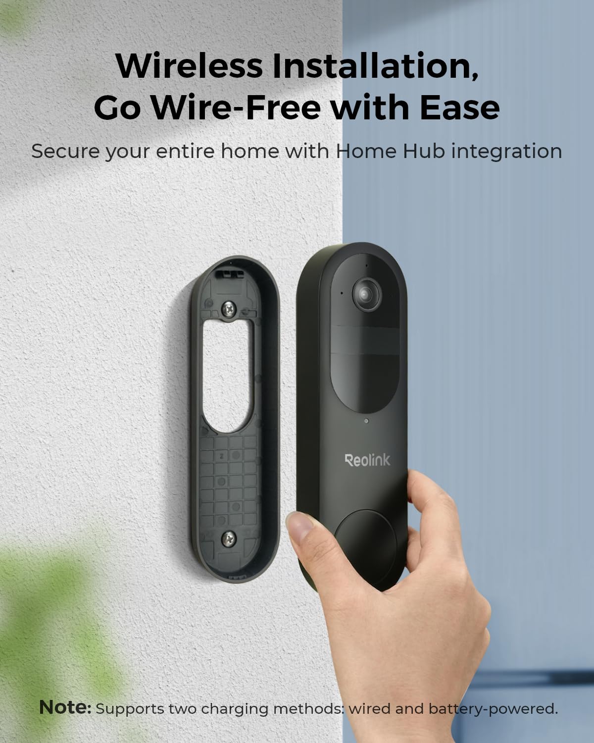 Reolink Video Doorbell + Home Hub, 2K Dual Band Wi Fi Battery Doorbell With 150X150 View, Battery Or Wired Powered, Person/Vehic