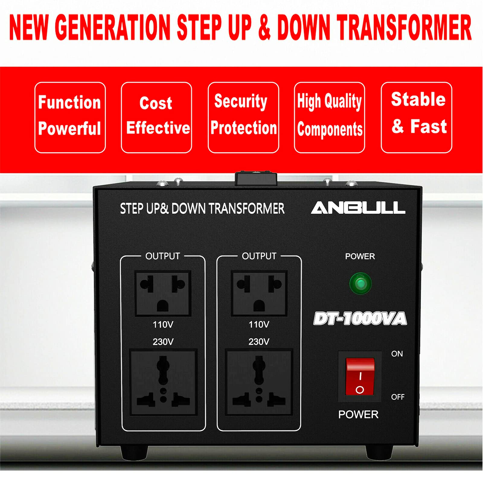Anbull Voltage Converter 1000 Watt Voltage Transformer, 220V / 230V / 240 Volt To 110V / 120 Volt Or 110V / 120 Volt To 220V / 2