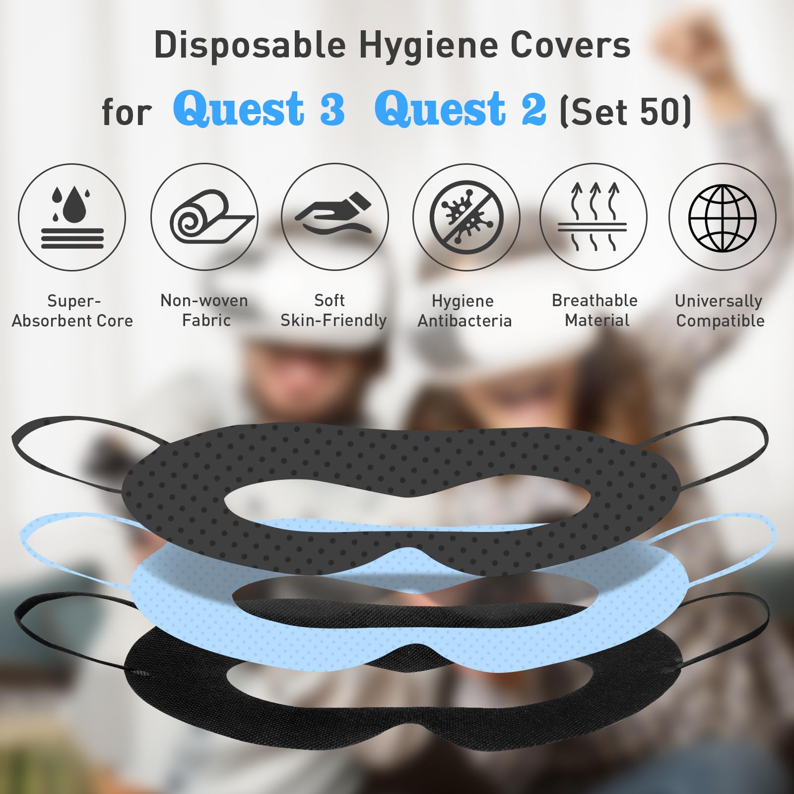 Fuyaha Vr Face Cover Disposable Hygiene Vr Face Eyes Mask Pads Facial Interface For Meta Quest 3 Quest 2, Accessories For Apple