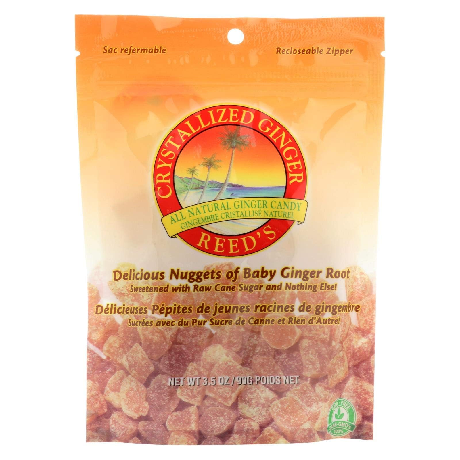 Reeds Ginger Brew Crystallized Ginger Candy, 3.5 Ounce   12 Per Case.