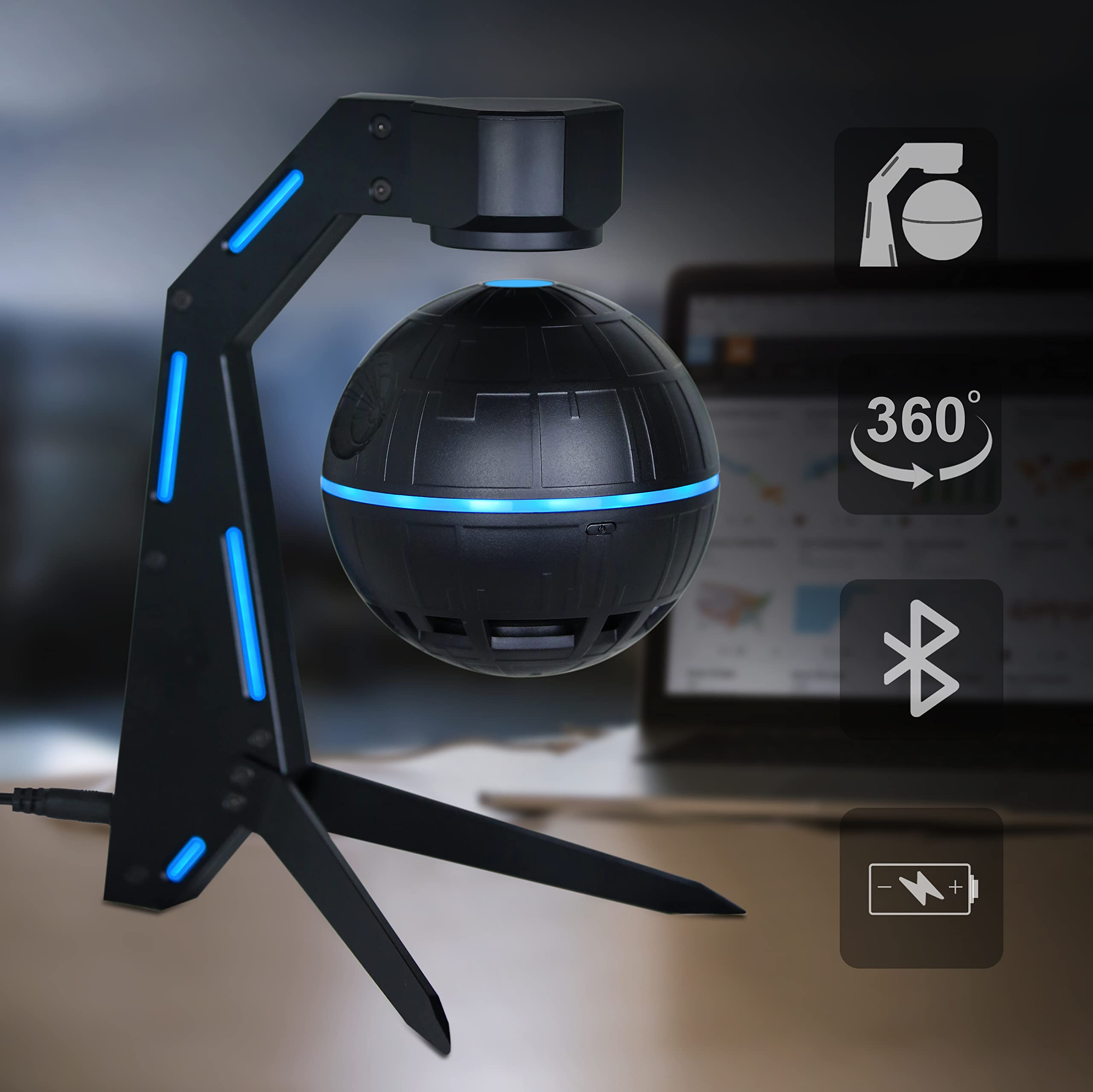 Akmtrd Magnetic Levitation Bluetooth Speaker,Playing Music And Floating In The Air,With 5W Louder Sound,Bluetooth 5.1,Cool Tech