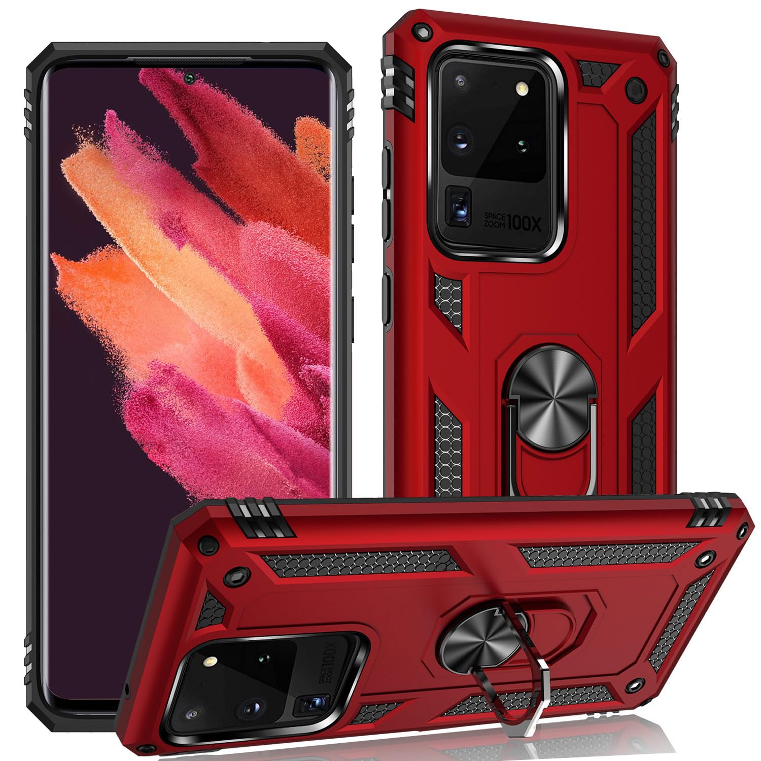 Addit Phone Case For Samsung S20 Ultra Case Samsung Galaxy S20 Ultra Phone Case, Military Grade, Heavy Duty, With Ring Holder St