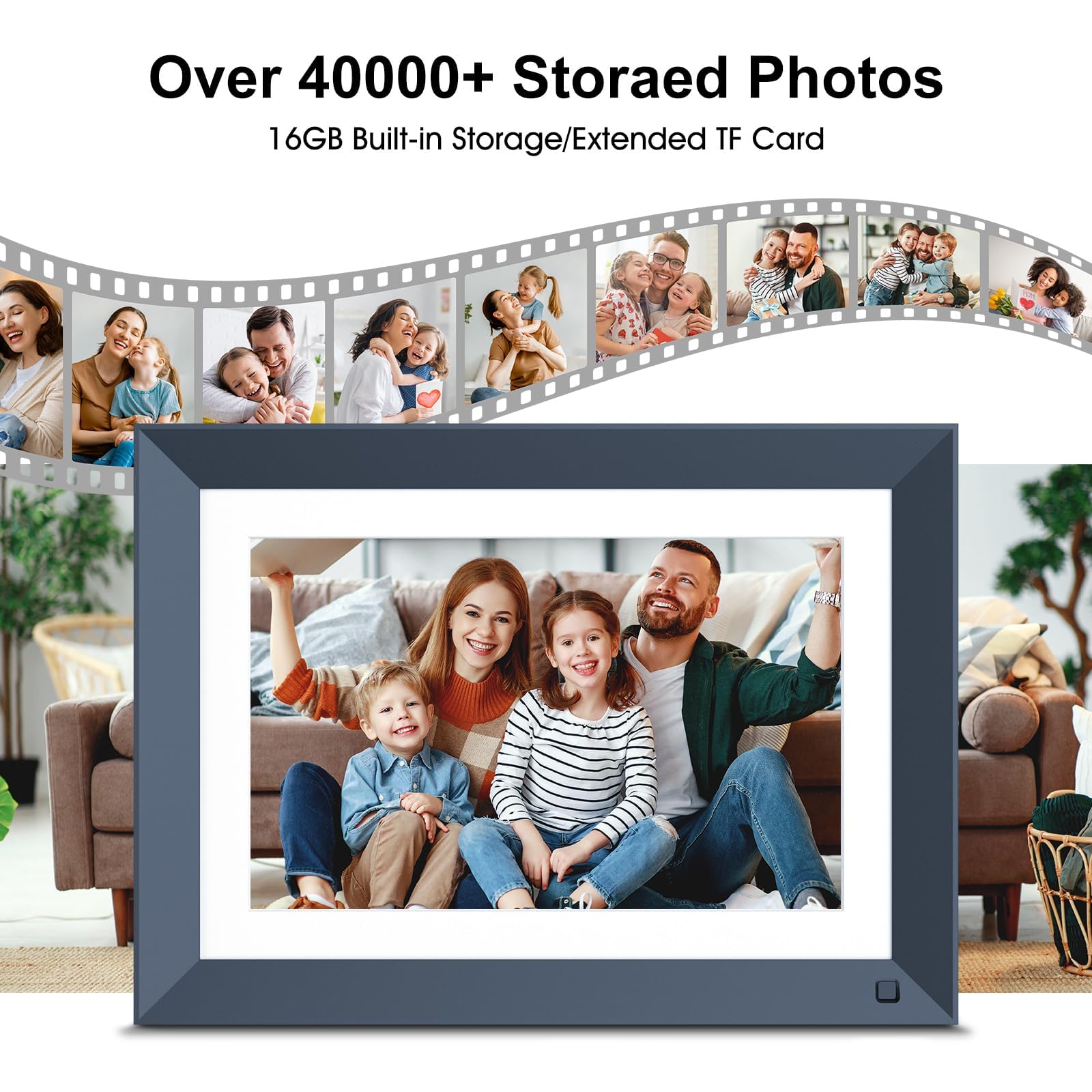 Wifi Digital Picture Frame 10.1 Inch Photo Album   Smart Digital Frame With 1920X1200 Fhd Ips Touch Screen, 16Gb Memory, Motion