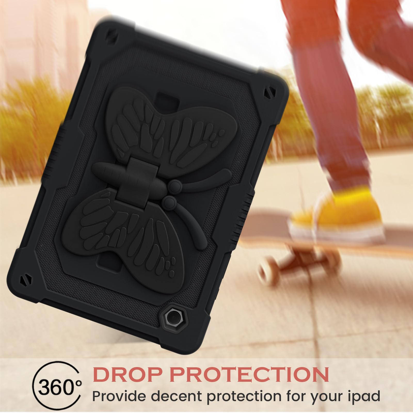 Yinlai For Samsung Galaxy Tab A8 Case, Galaxy Tab A8 10.5 Case Kids Girls Women Children Butterfly Kickstand Shockproof Protecti