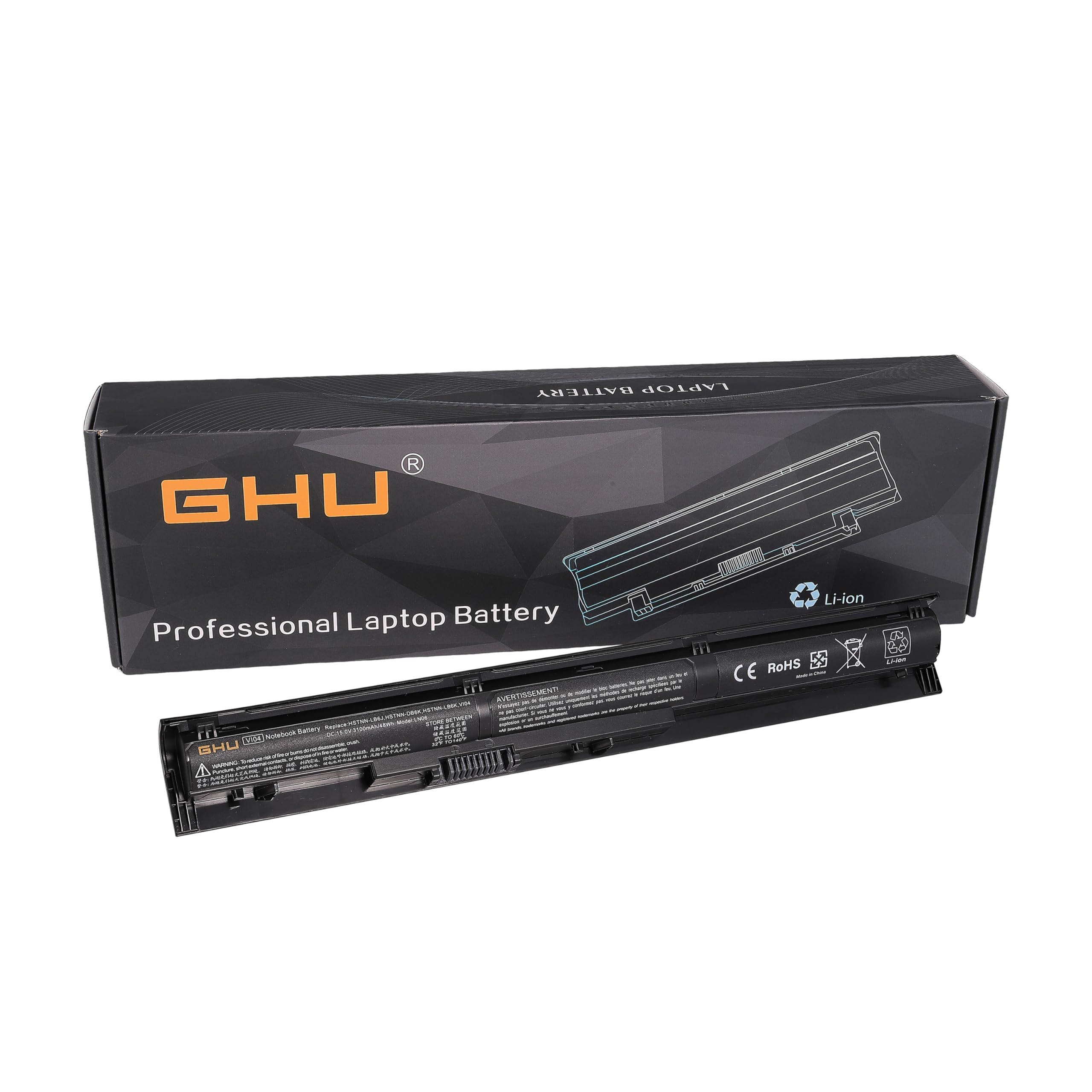 Ghu New Battery 48Wh Vi04 756743 001 756745 001 756479 421 Compatible With Hp Envy 14 V 15 K Hp Probook 440 G2 445 G2 450 G2 455