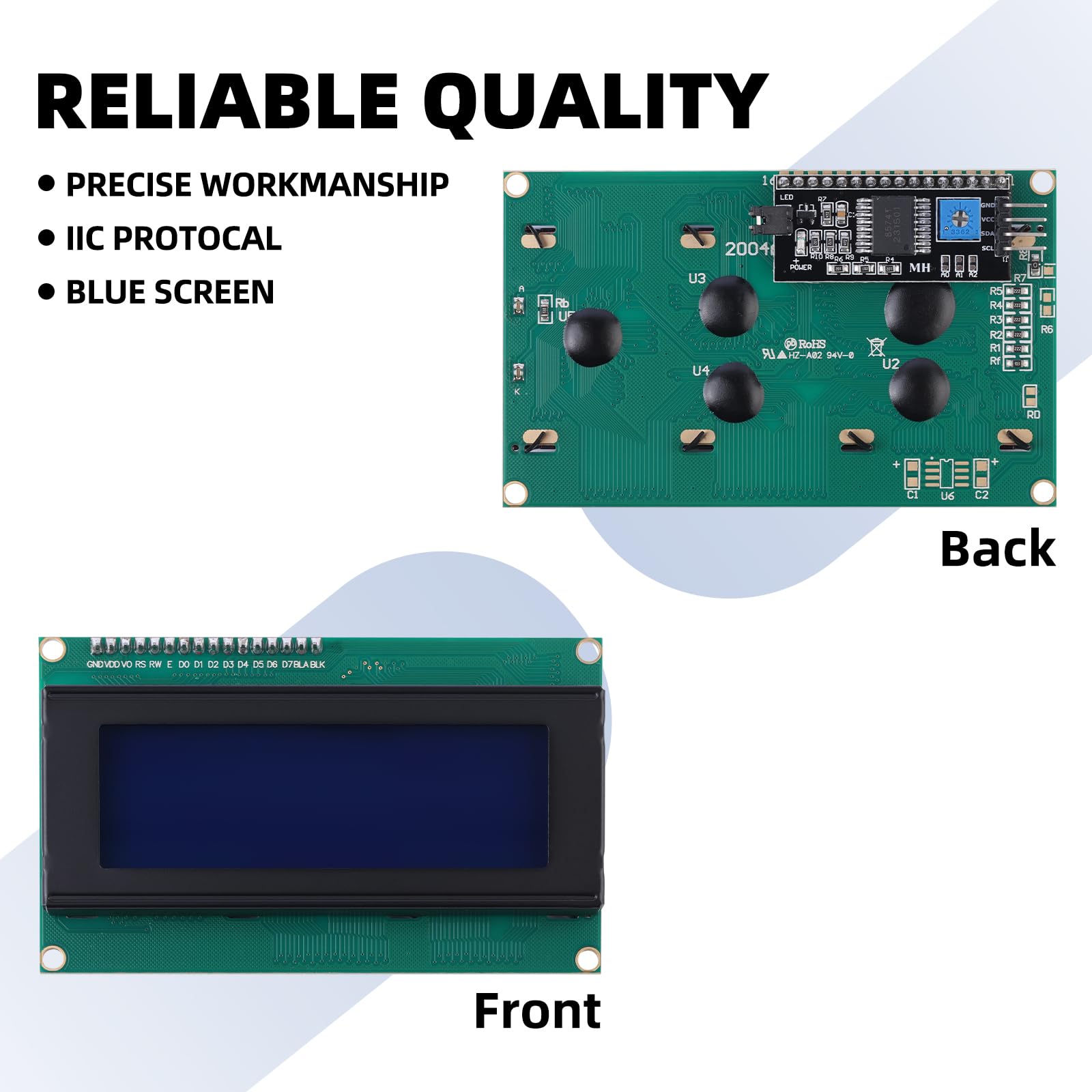 2004 Lcd Display Module With Iic I2C Serial Interface Adapter Lcm Blue Backlight Screen St7066U Controller 20X4 Lcd For Arduino,