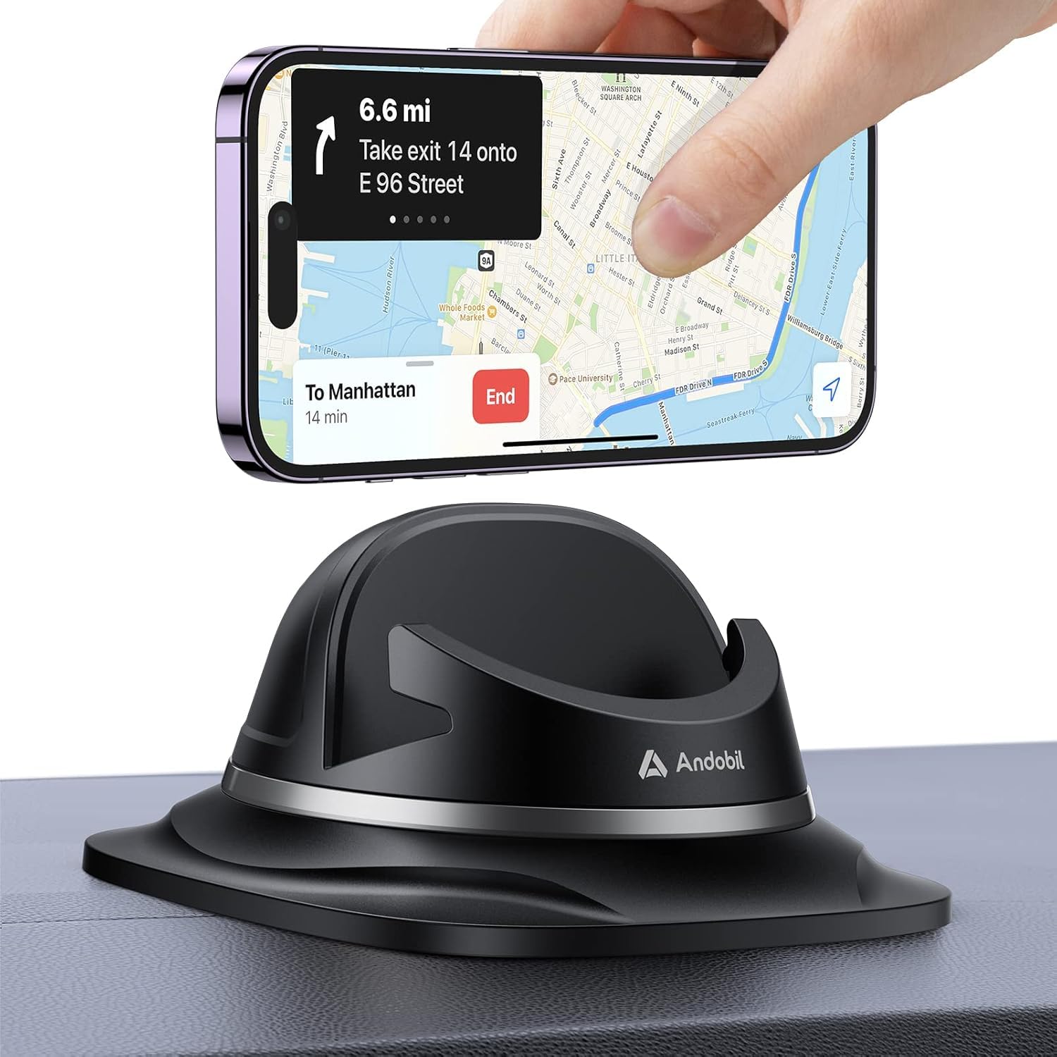 andobil Upgraded Car Phone Holder, Stable & Silicone Phone Holders for Your Car, 360Rotatable Dashboard Cell Phone Holder, Cell 