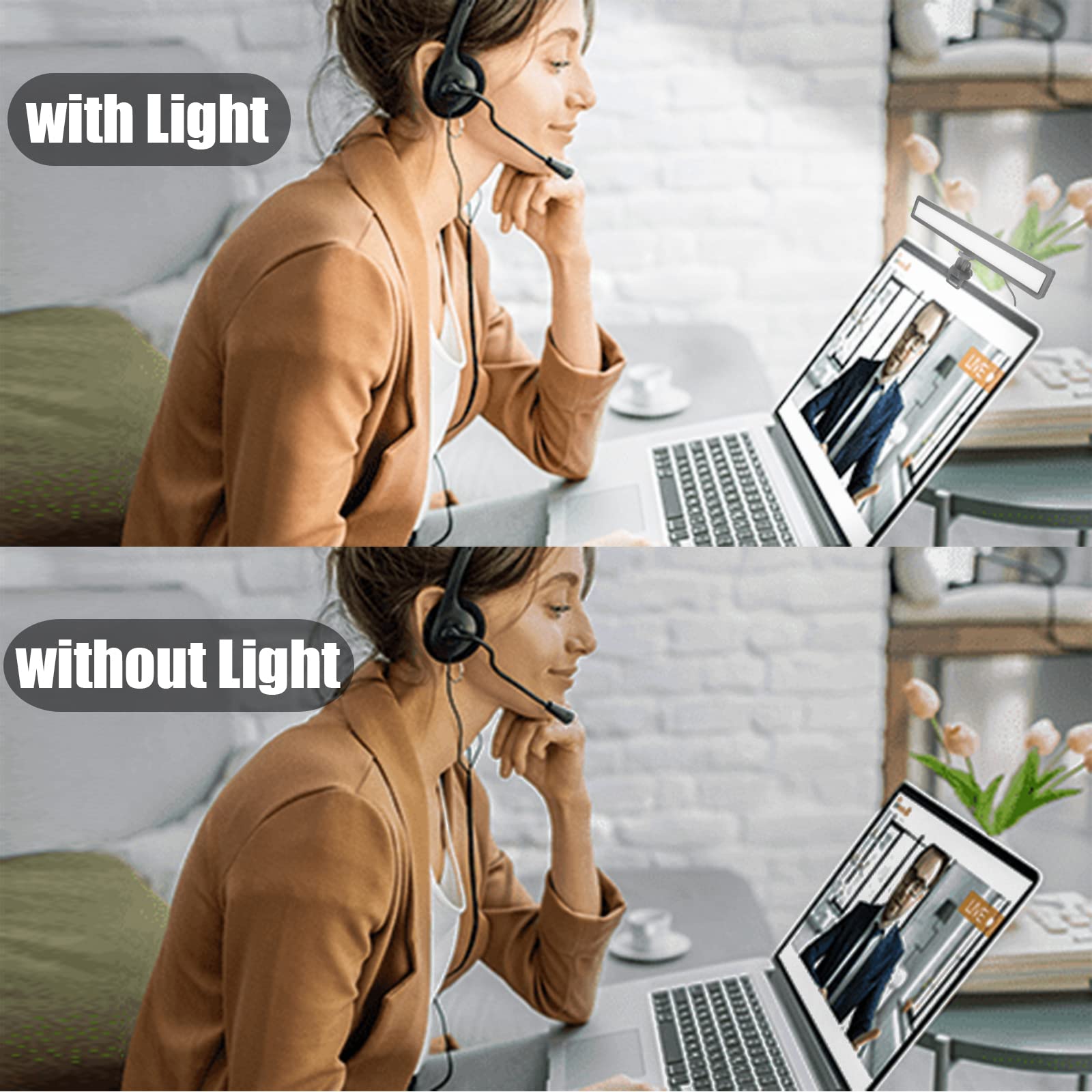 Video Conference Lighting, Luxceo Zoom Light For Remote Working, Webcam Lighting For Laptop, Zoom Calls, Live Streaming, Online
