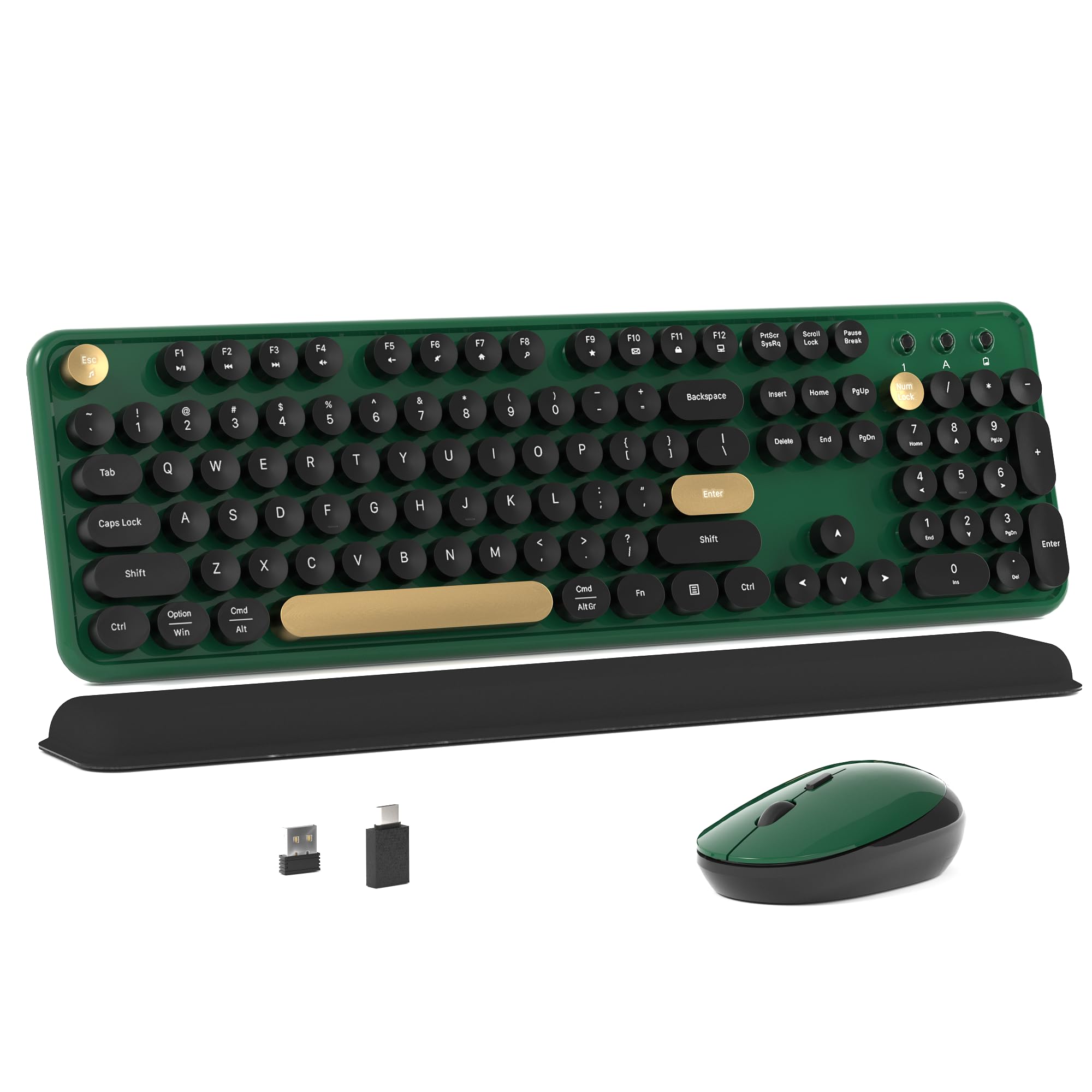 Colorful MPTOG Wireless Computer Keyboard and Mouse Combo (Dark Green)