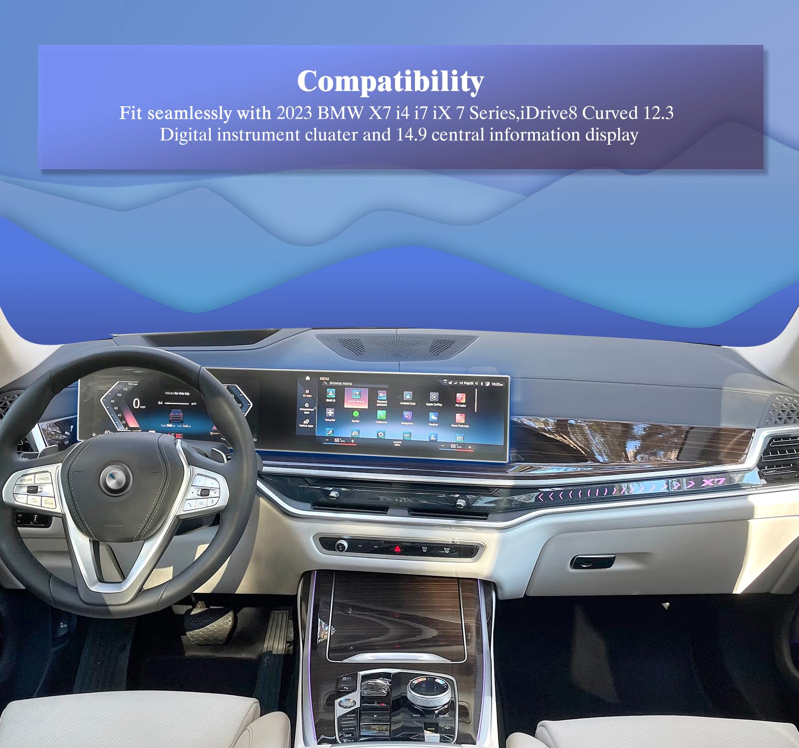 Ufgdsha 2Pcs Matte 2024 2025 Bmw X5 X3 Screen Protector For 2024 X7 Accessories 2025 Bmw X7 2024 Ix I4 X7 X5 X6/2023 X7 I4 I7 Ix