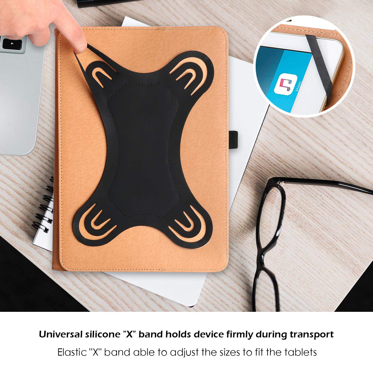 Procase 9' 10.1' Inch Universal Tablet Case, Protective Cover Stand Folio Case For 9 10 10.1 Inch Android Touchscreen Tablet, With 360 Degree Rotatable Kickstand And Multiple Viewing Angles  Black