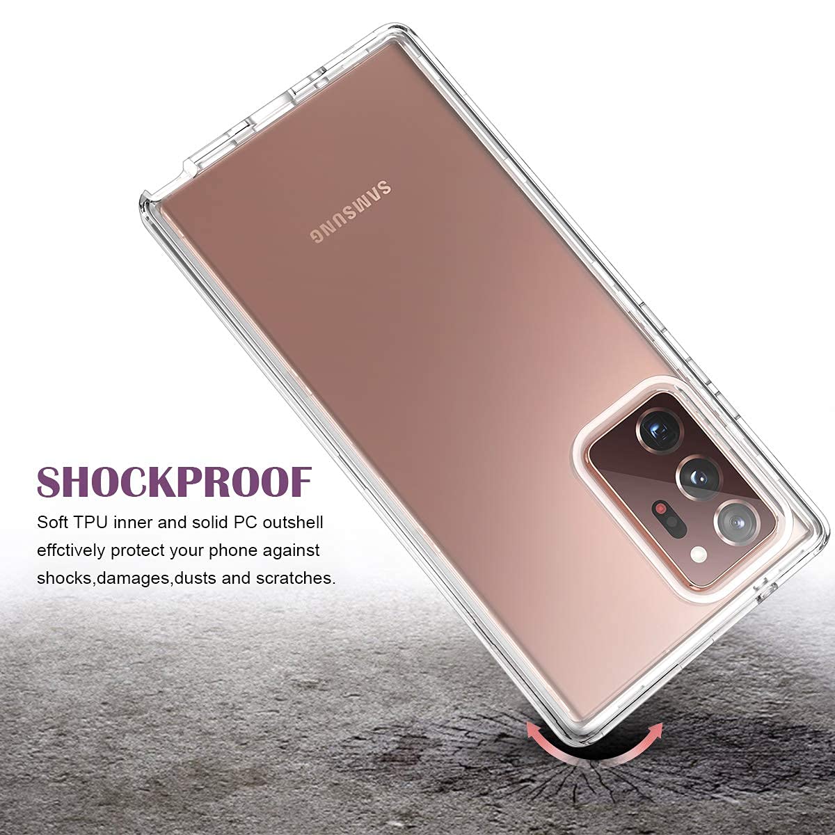 Welovecase Galaxy Note 20 Ultra Clear 3 In 1 Full Body Heavy Duty Shockproof Tpu Bumper Case, 6.9Inch
