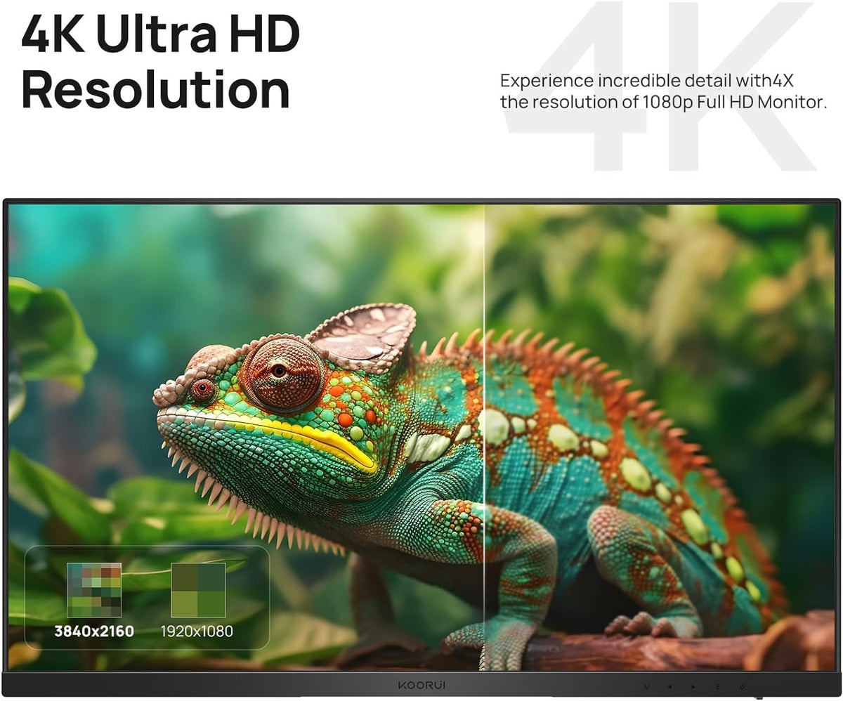 Ultra Slim Computer Monitor Koorui 27 Inch 4K Uhd(3840 * 2160) Monitor Ips Ultra Thin Computer Mon ...