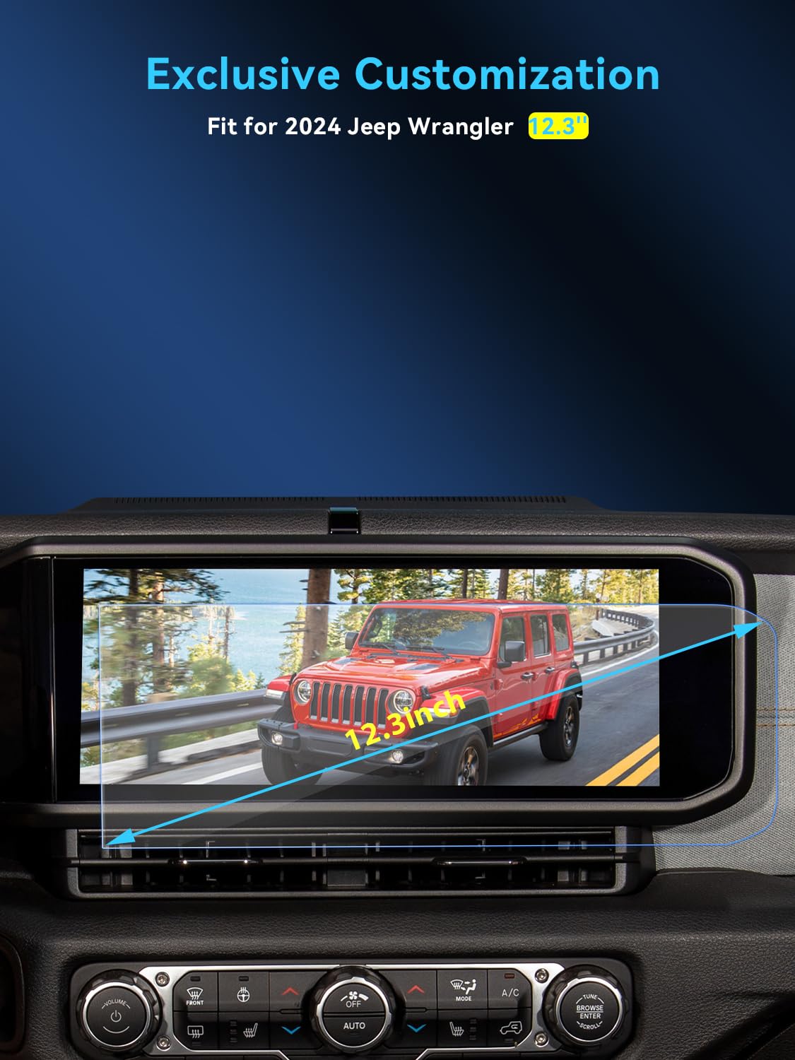 Lantu For 2Pcs 2024 Wrangler Jl&2024 Gladiator Accessories For 2024 Upgraded Wrangler Jl/2024 Gladiator Rubicon Nano Navigation