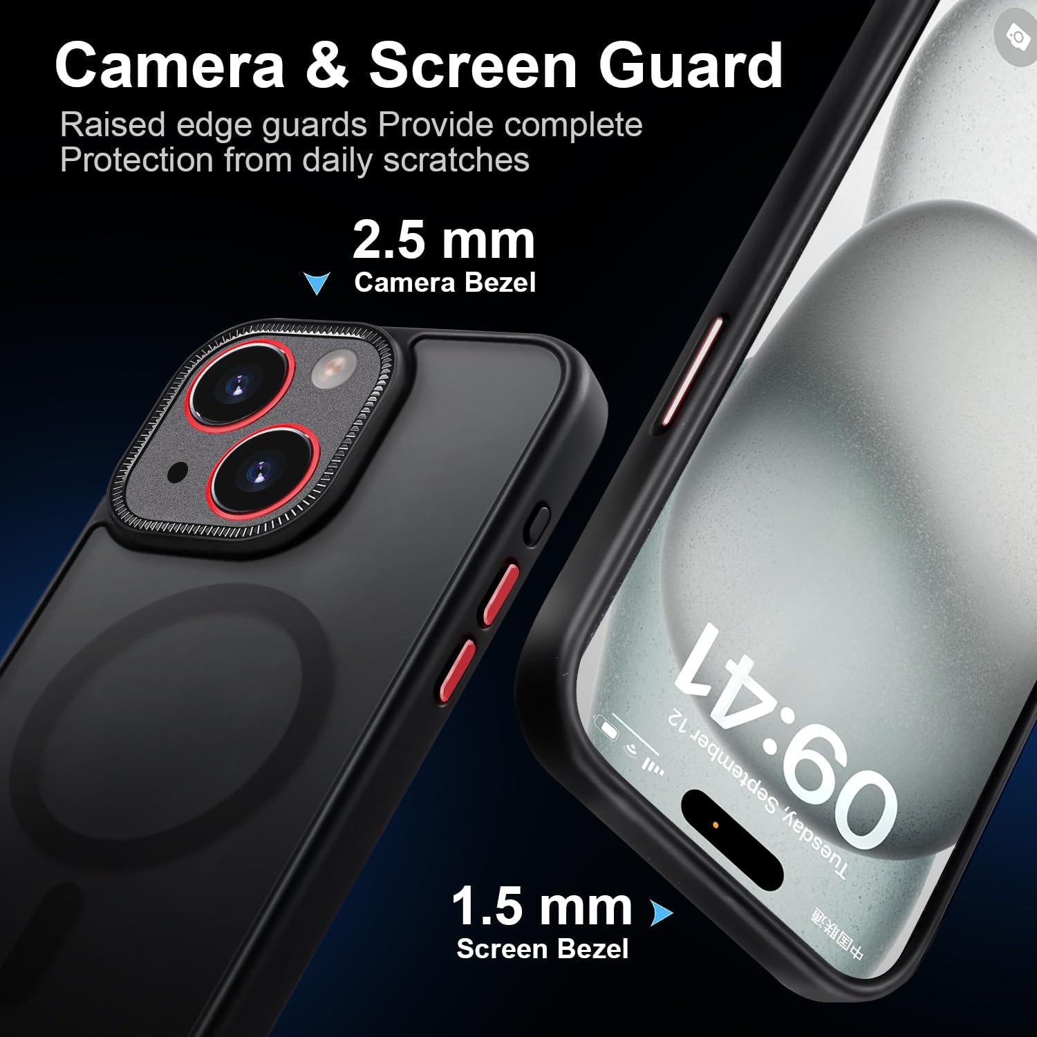 Yzoiko Strong Magnetic Case For Iphone 15 Case With Integrated Camera Lens Protection [10Ft Military Grade Protection] Compatibl