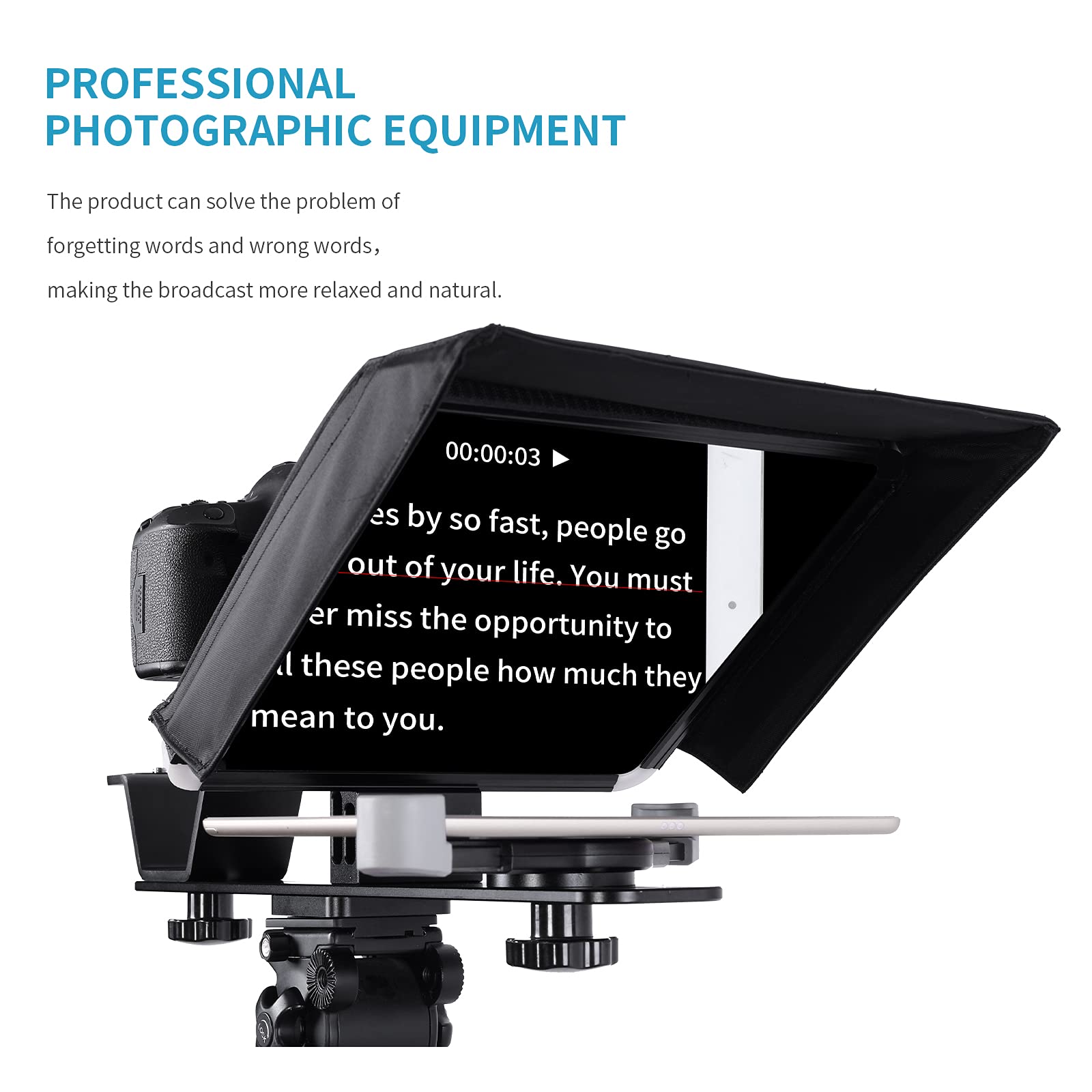 Gvm Teleprompters For Ipad Smartphone Tablet Dslr Camera Portable 10.5'' Teleprompter Kit With Remote Control & App,Solid Alumin