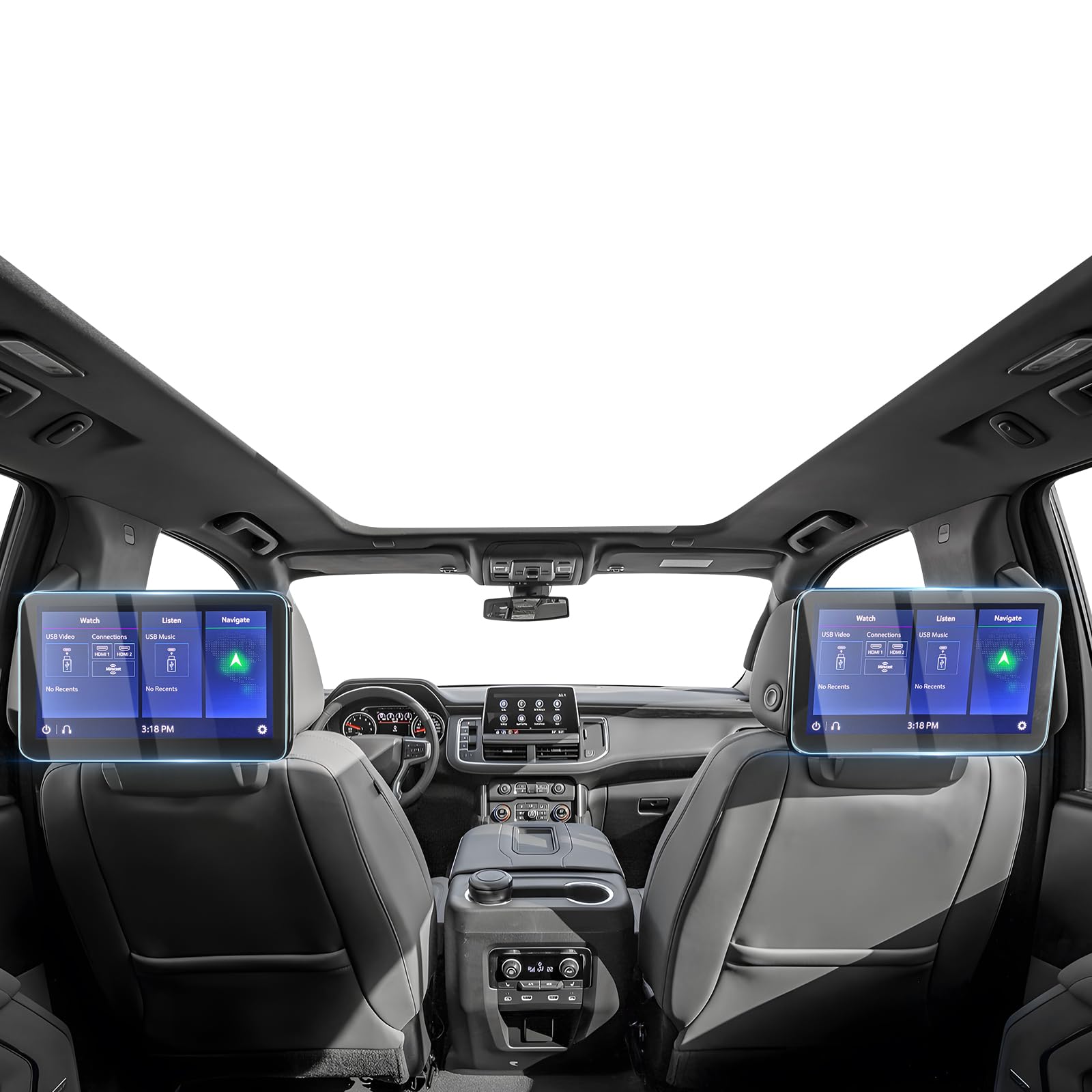 Karltys 2 Pack Yukon Rear Entertainment Screen Protector For 2021 2025 Gmc Yukon Denali/Chevy Tahoe/Suburban, 12.6 Inch Rear Seat Media Display Protector Tempered Glass For 2025 Yukon Accessories