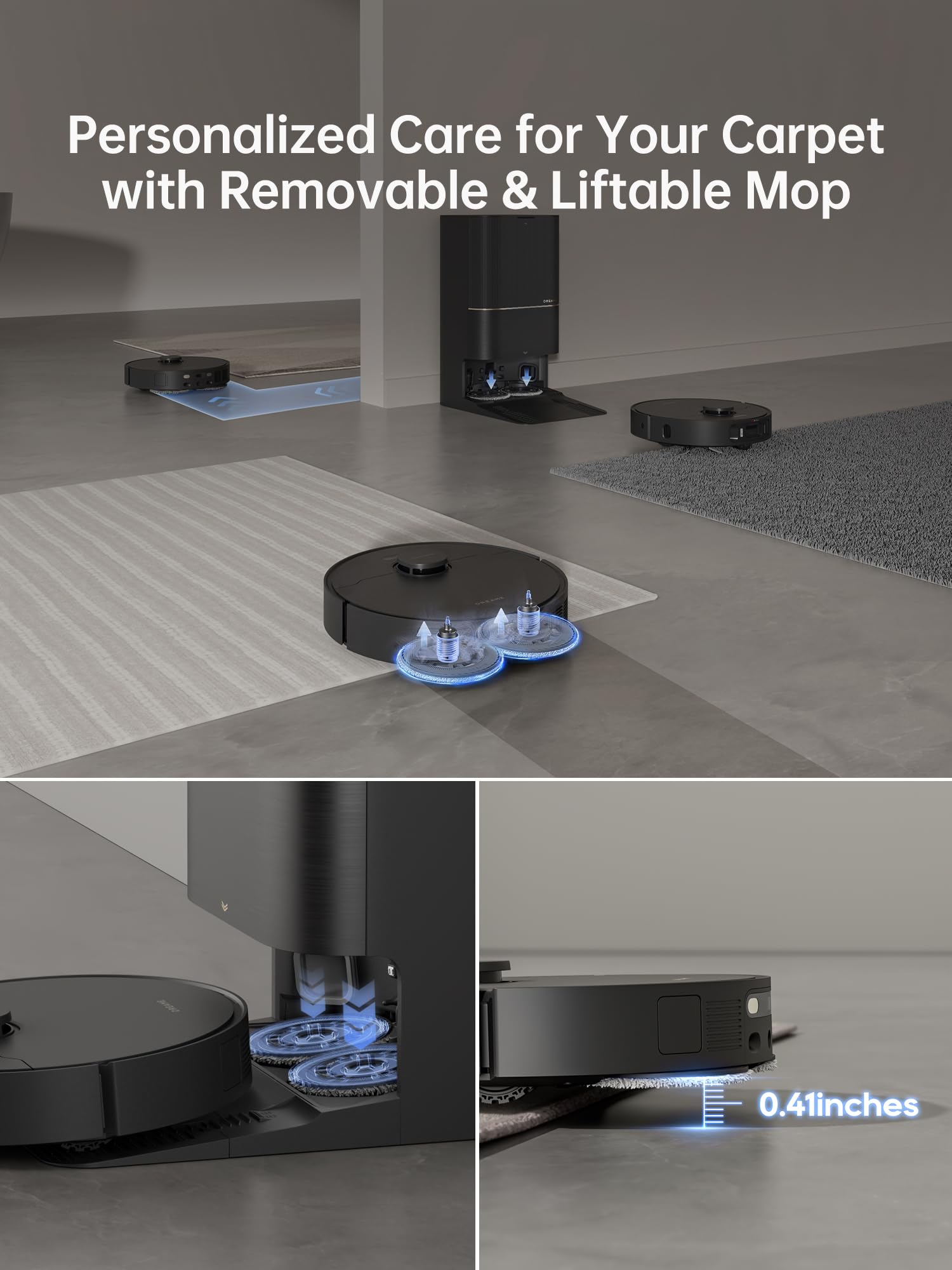 Dreame X30 Ultra Robot Vacuum And Mop Combo, Extendable & Liftable Mop, 75Days Self Emptying Robot Vacuum, 260Mins Runtime, 8,30