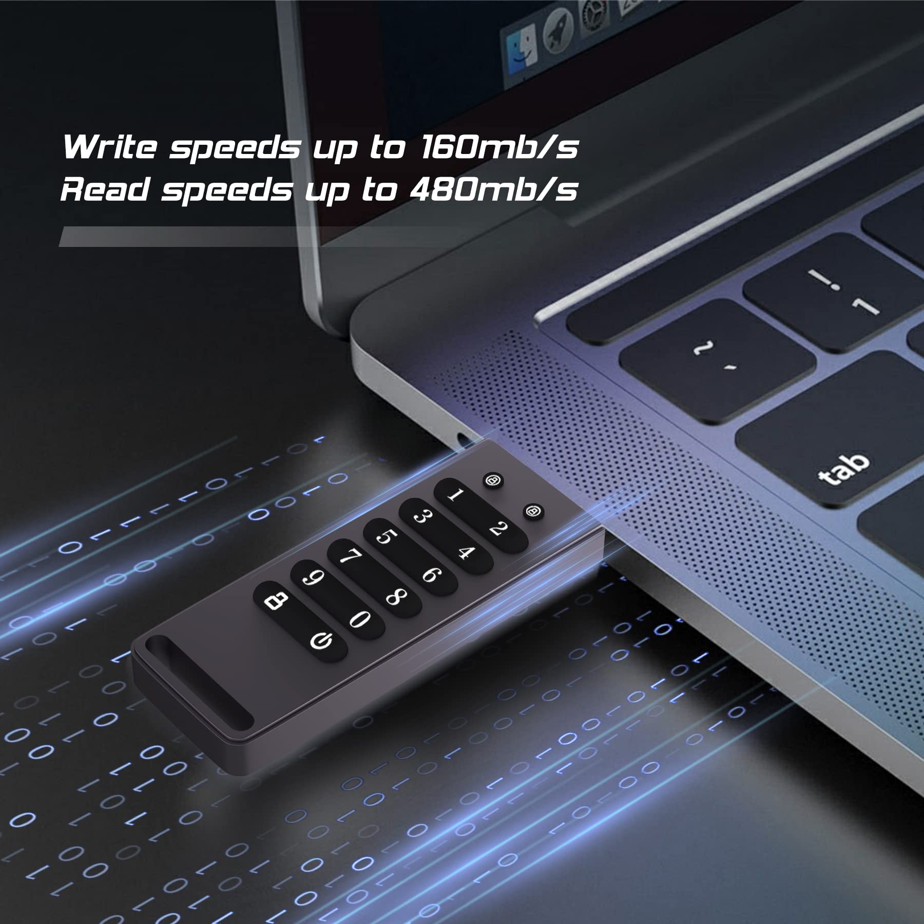 Innplus Secure Flash Drive 256 Bit, 64Gb Encrypted Usb Drive, Usb 3.0 Hardware Encryption Flash Drive, Password Protected Flash