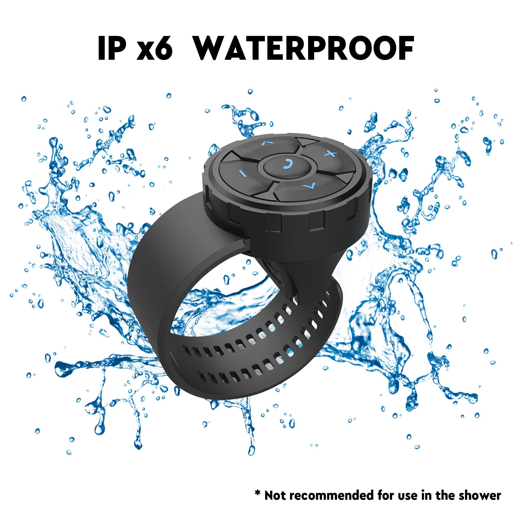 Bluetooth Media Button Steering Wheel Wireless Remote Control For Car Bike Motorbike Boat Ipx6 Waterproof Compatible For Iphone