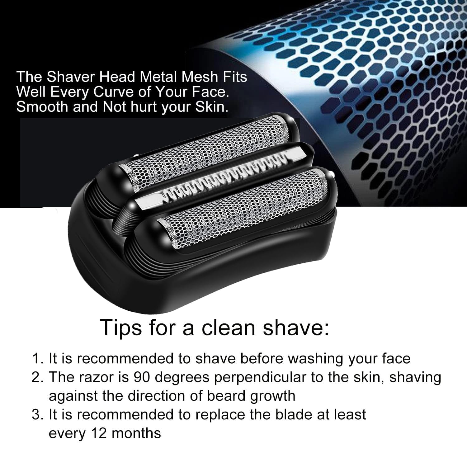 21B Series 3 Replacement Heads Compatible With Braun Series 3 Electric Shaver For Braun S3 Foil Shaver Fit For Electeic Razor 54